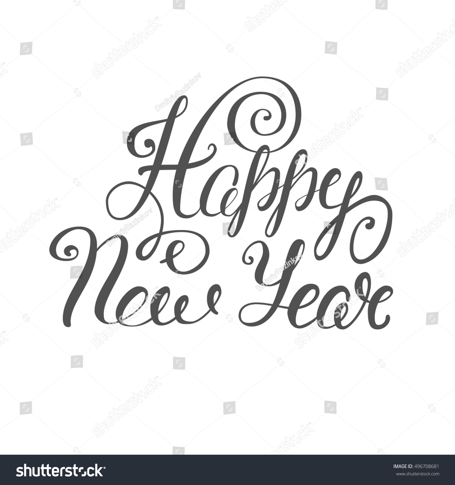 Happy New Year 2017 Vector Illustration Lettering . Eps 10 - 496708681 ...