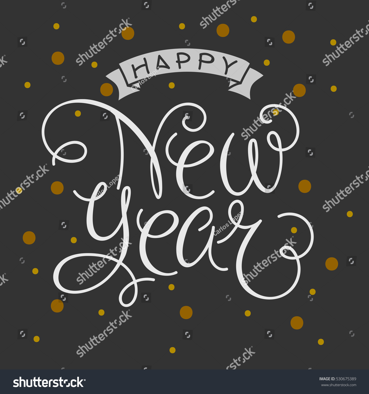 Happy New Year Vector Illustration Hand Stock Vector (Royalty Free) 530675389 | Shutterstock