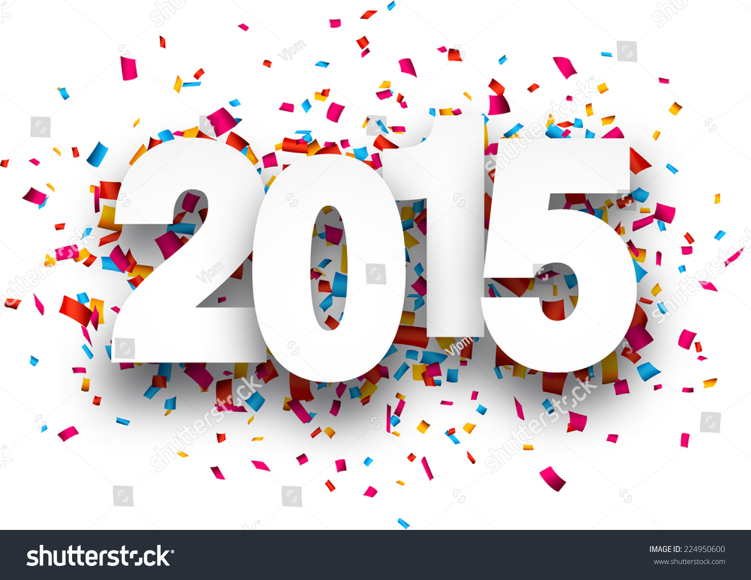 Happy 2015 New Year Confetti Vector Stock Vector 224950600 Shutterstock