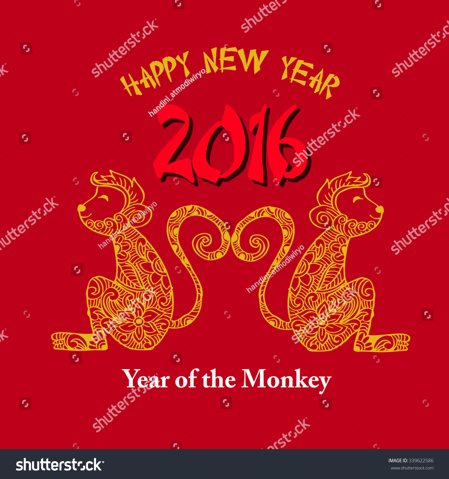happy new year year of the monkey happy new year year of the monkey vector illustration happy new year year of the monkey happy new year year of the monkey vector illustration