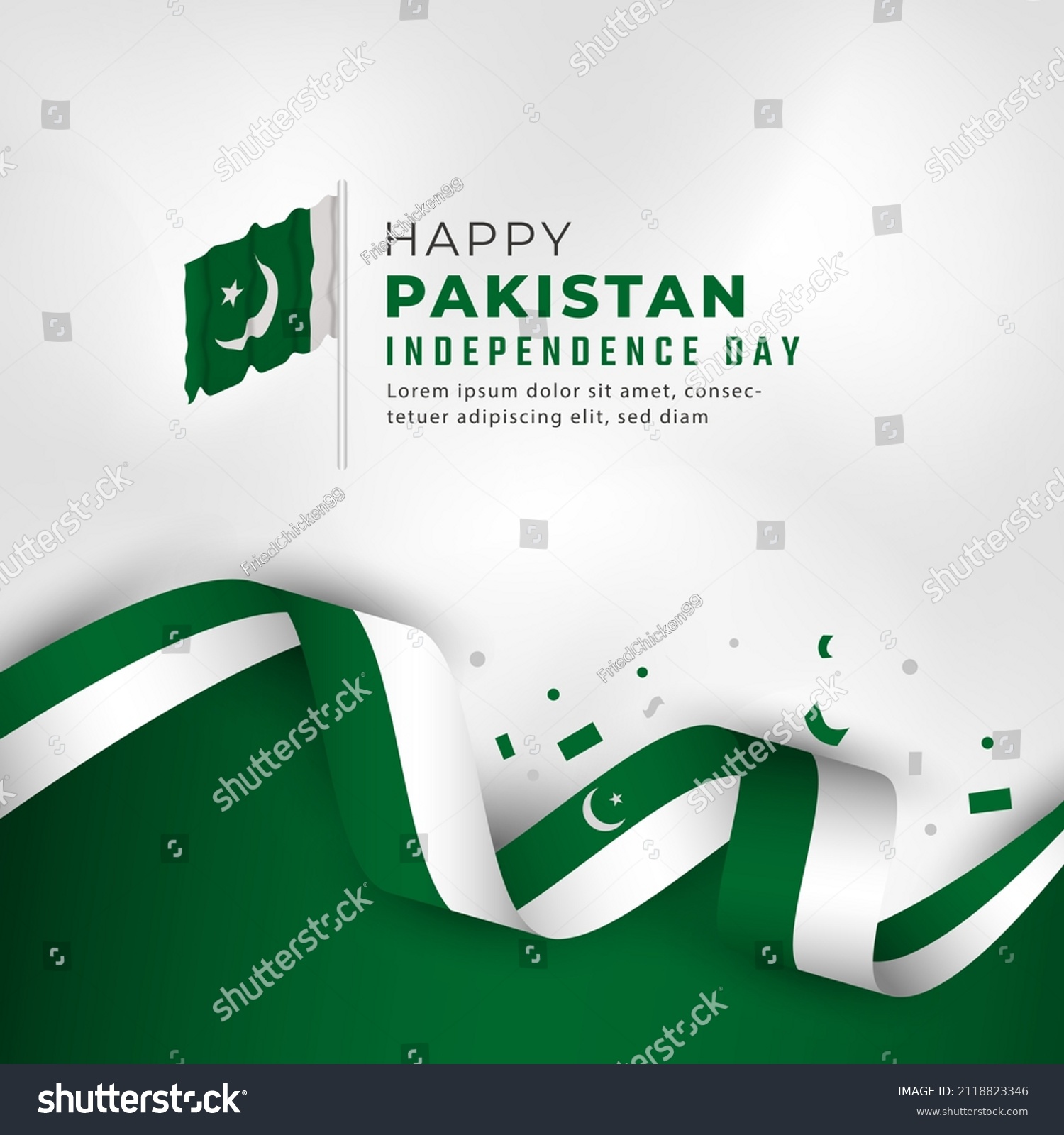 Happy Pakistan Independence Day August Th Stock Vector Royalty Free Shutterstock