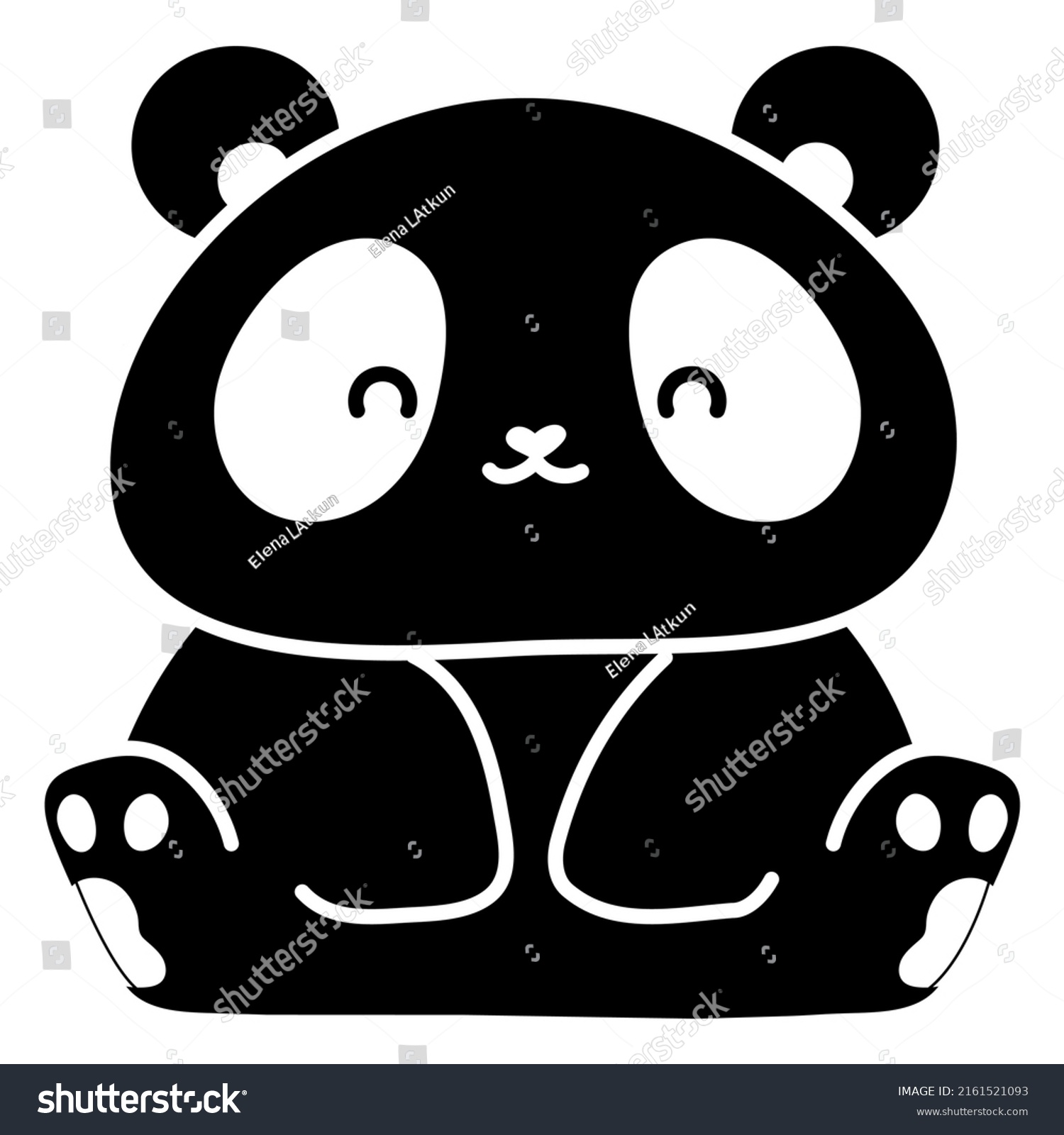 Happy Panda Cutout High Quality Vector Stock Vector (Royalty Free ...