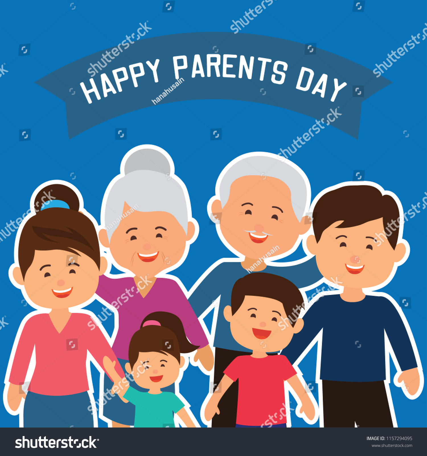 Happy Parents Day Concept Vector Illustration Stock Vector (royalty 