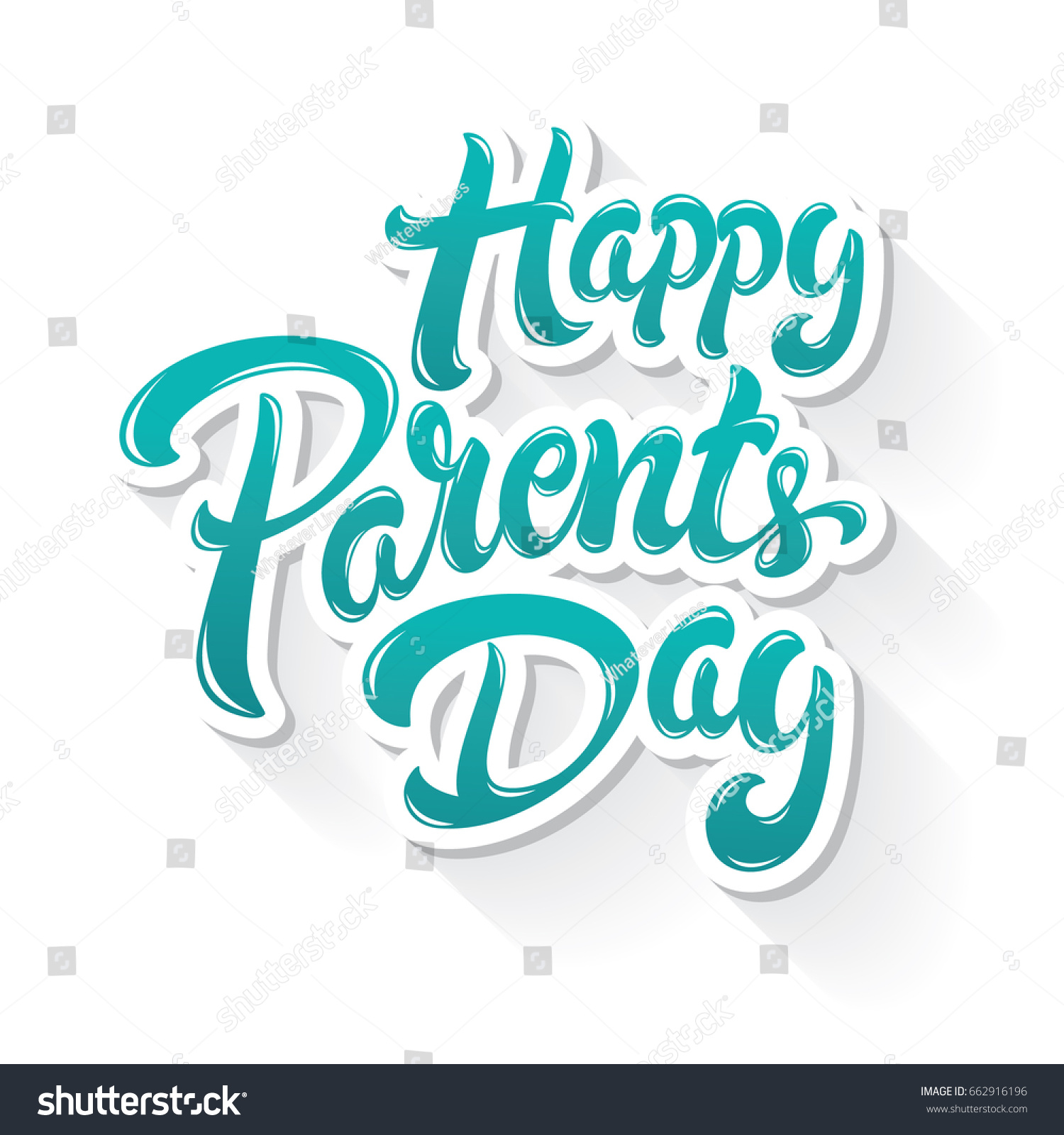 Happy Parents Day Hand Drawn Lettering Stock Vector (Royalty Free