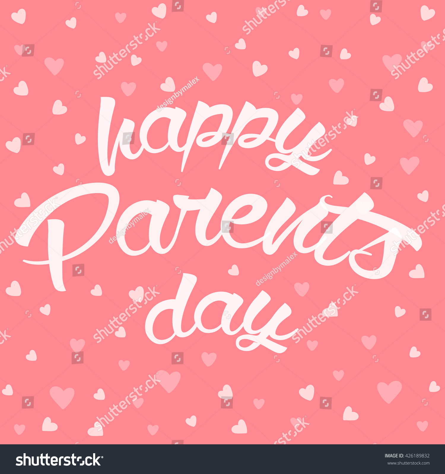 Happy Parents Day Lettering Card Stock Vector 426189832 : Shutterstock