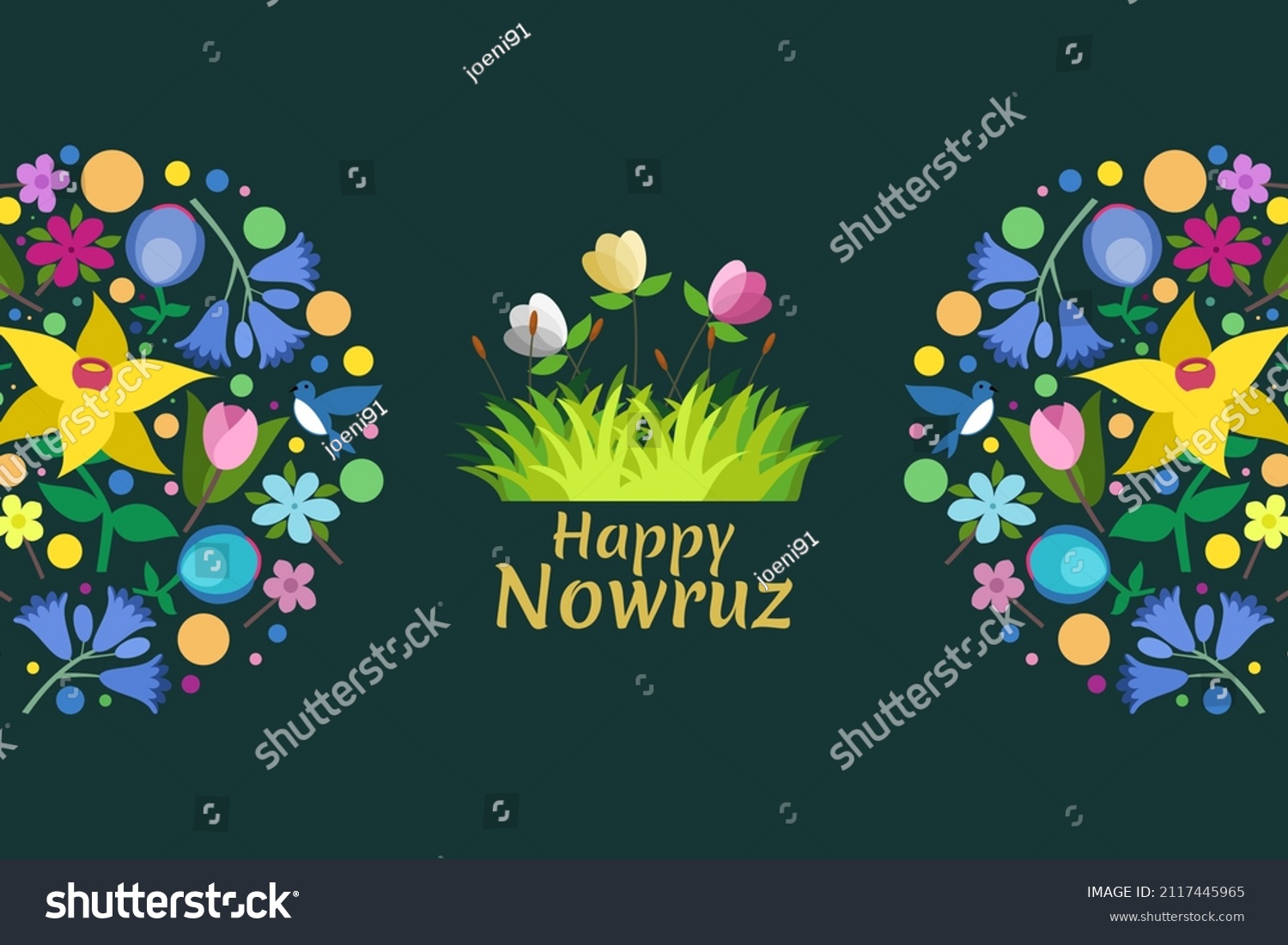 Happy Persian New Year Nowruz Vector Stock Vector (Royalty Free) 2117445965