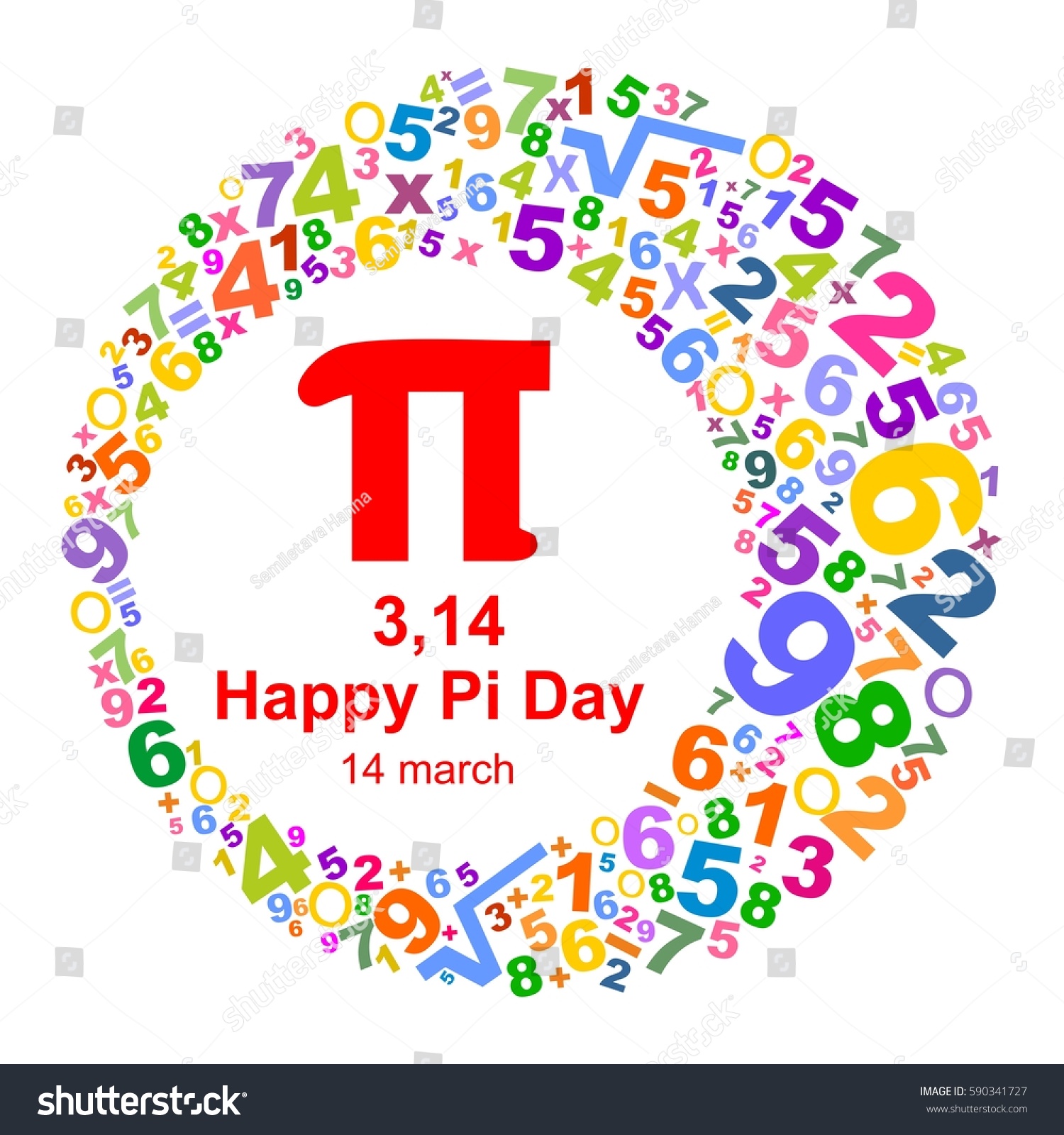 Happy Pi Day Vector Illustration Stock Vector (Royalty Free) 590341727