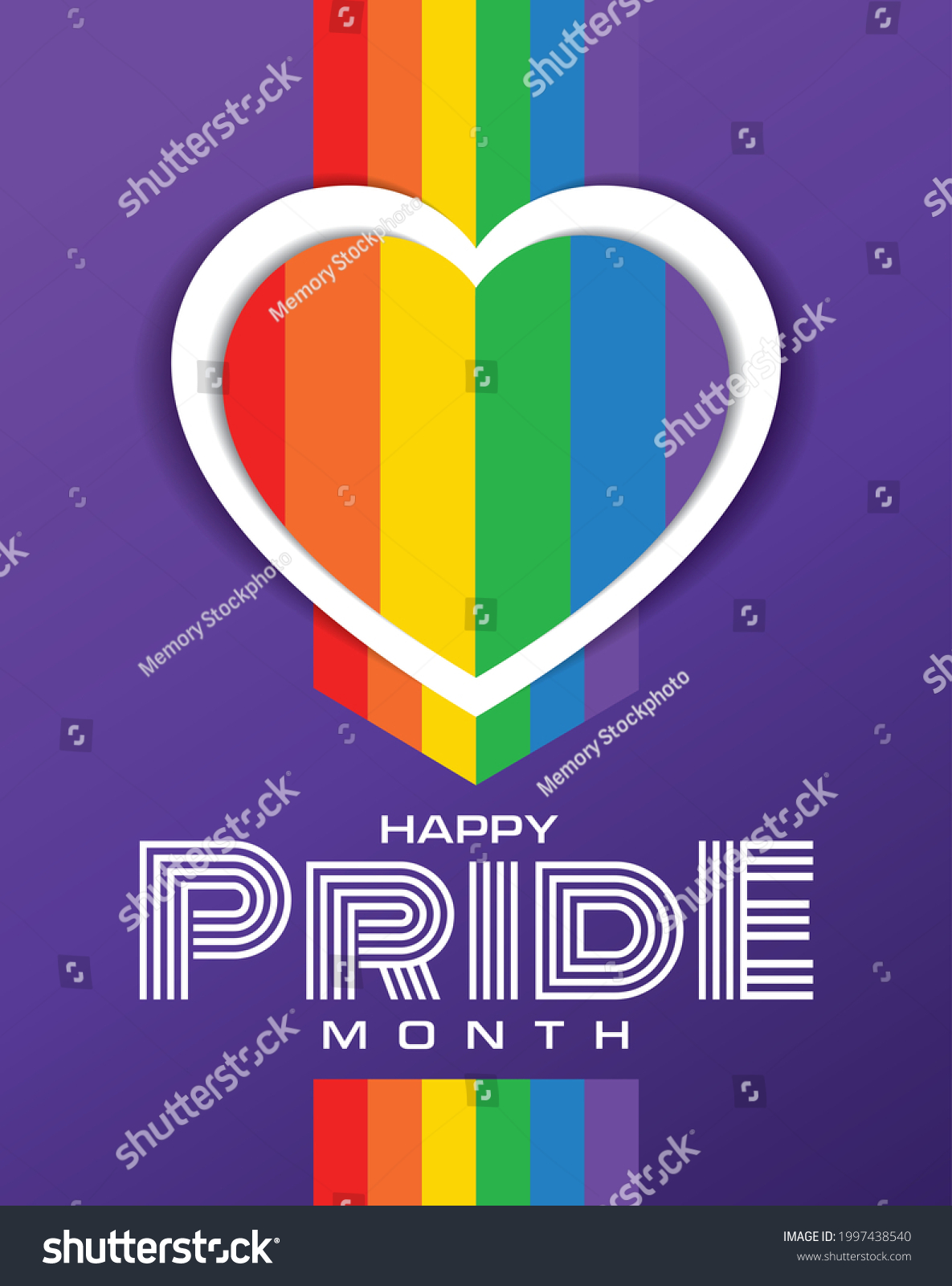 Happy Pride Month Banner Design Lgbtq Stock Vector (Royalty Free ...