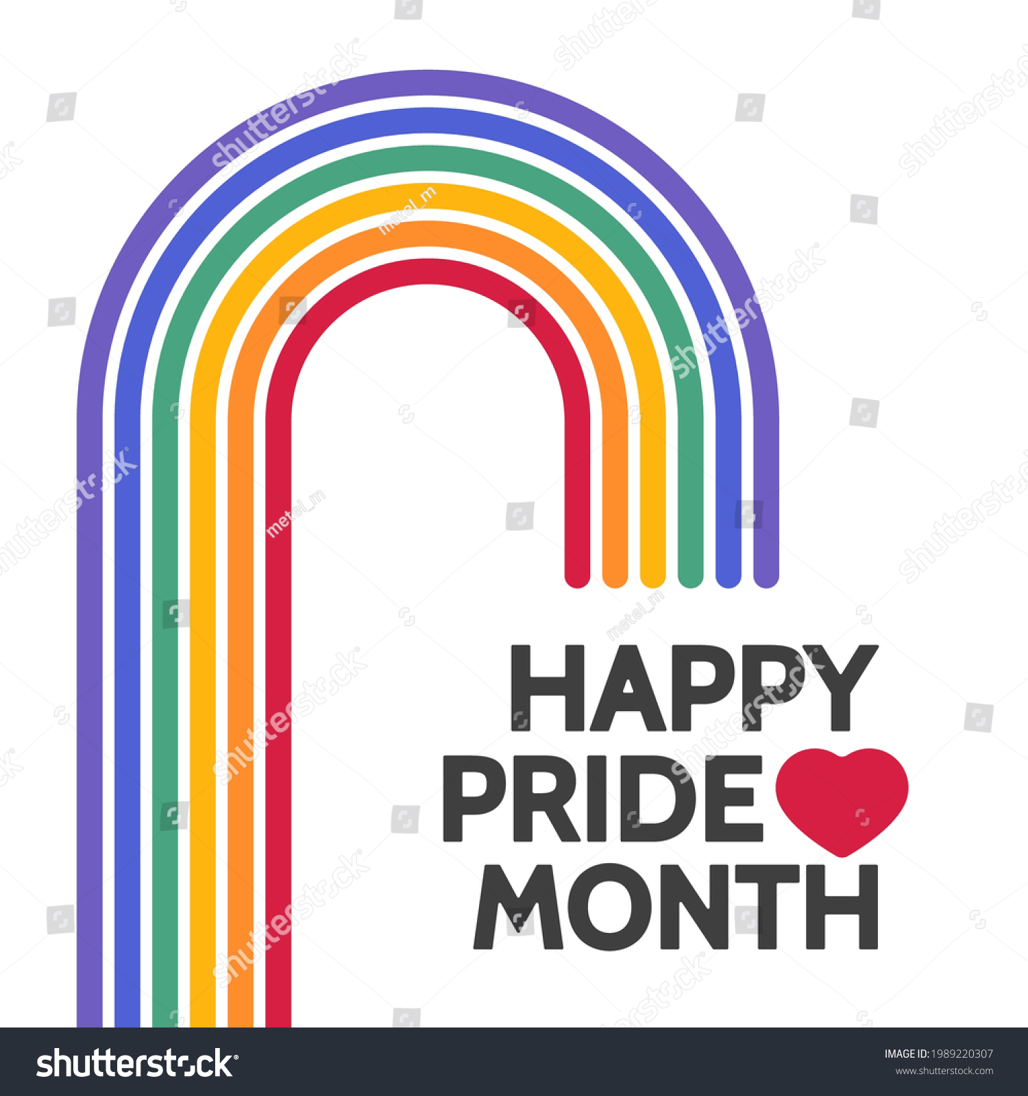 Happy Pride Month Poster Lgbtq Rainbow Stock Vector (Royalty Free ...