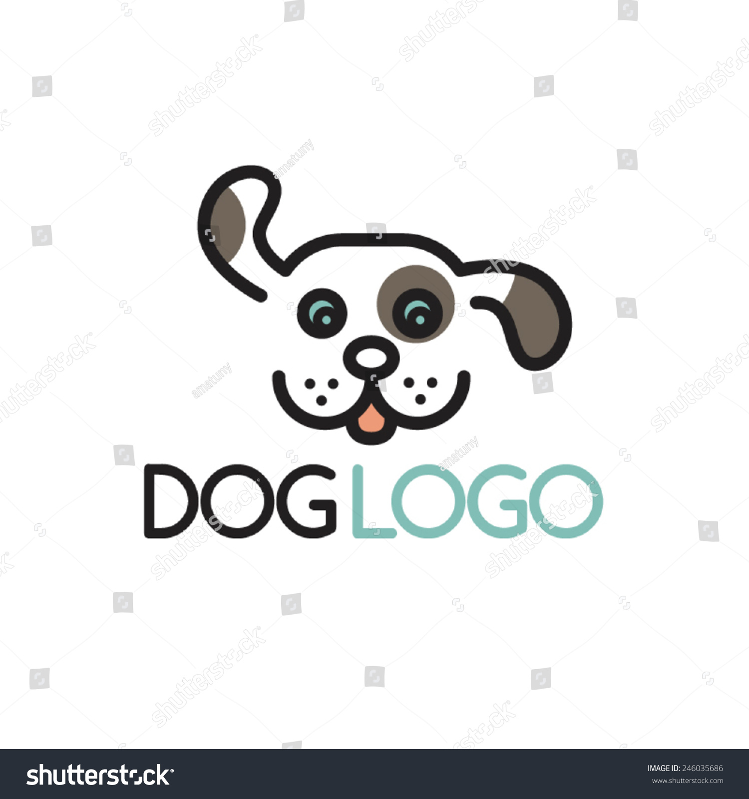 Happy Puppy Abstract Dog Logo Design Stock Vector Royalty Free