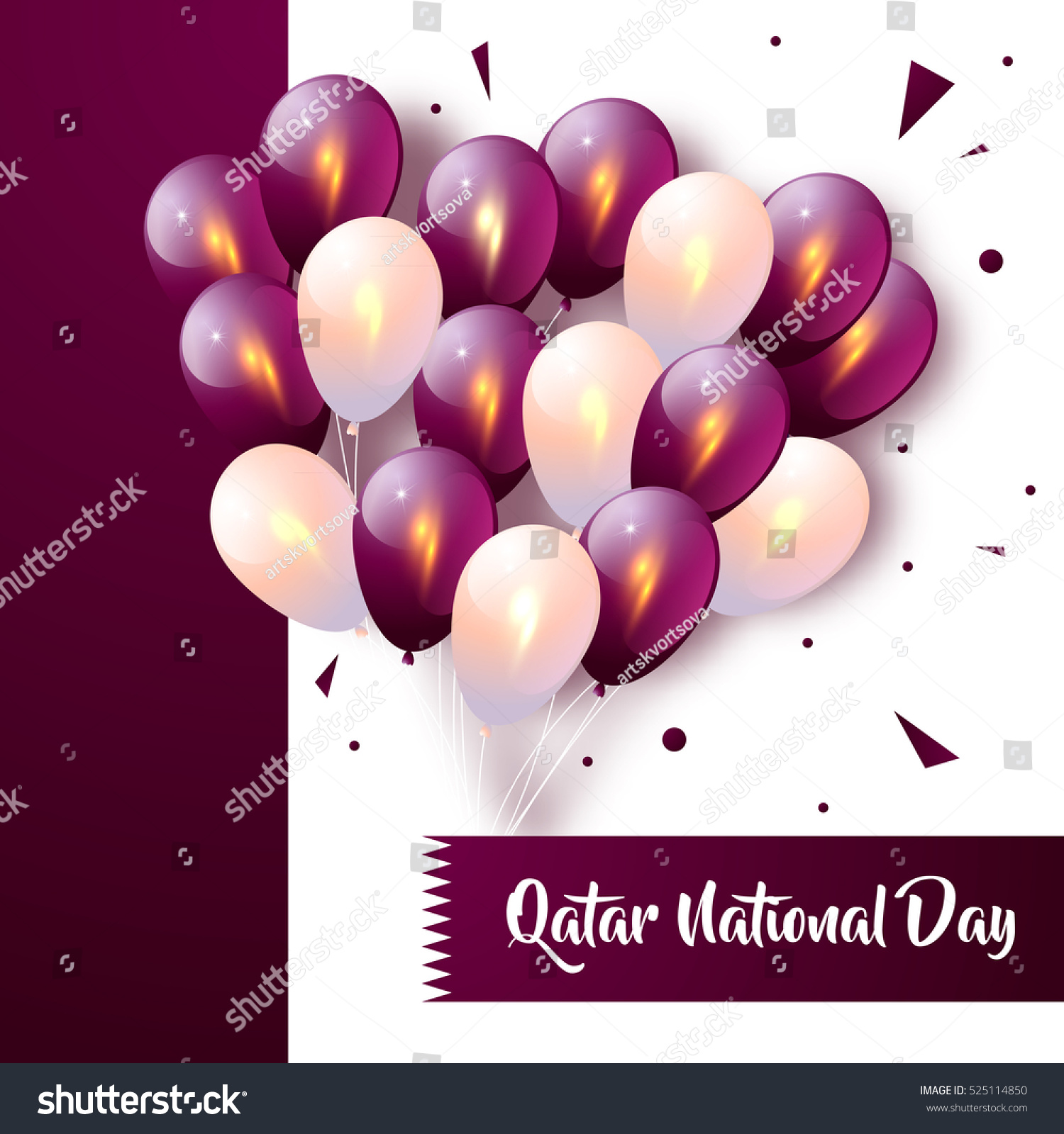 Happy Qatar National Day Greeting Card Stock Vector 525114850