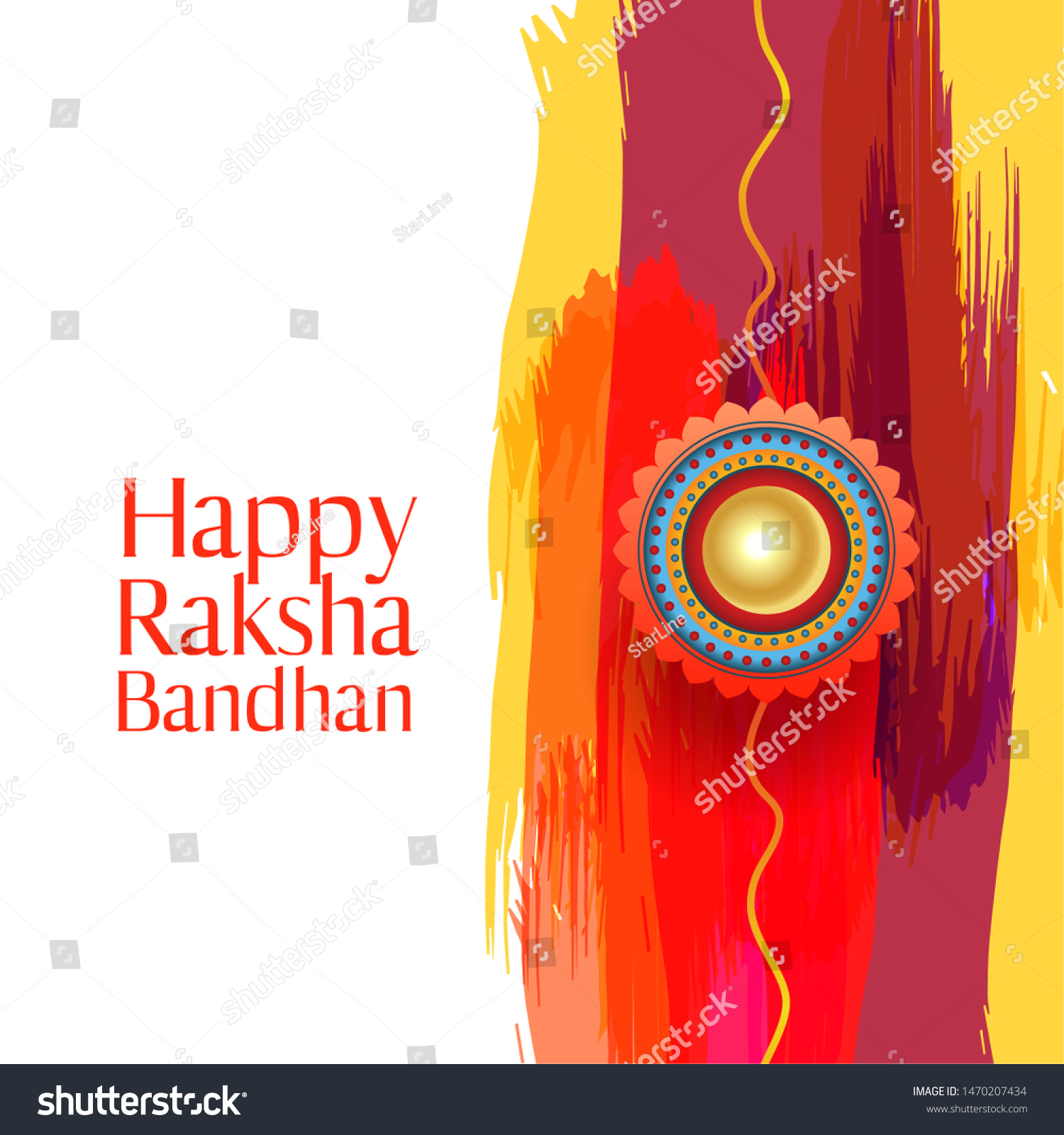 Happy Raksha Bandhan Indian Brother Sister Stock Vector (Royalty Free ...