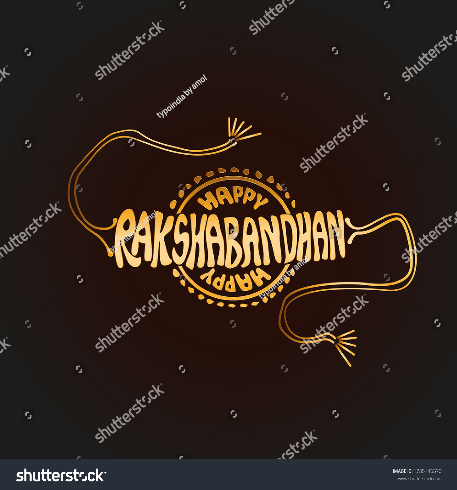 SVG of Happy Rakshabandhan lettering in Rakhi shape. Rakshabandhan festivals. svg