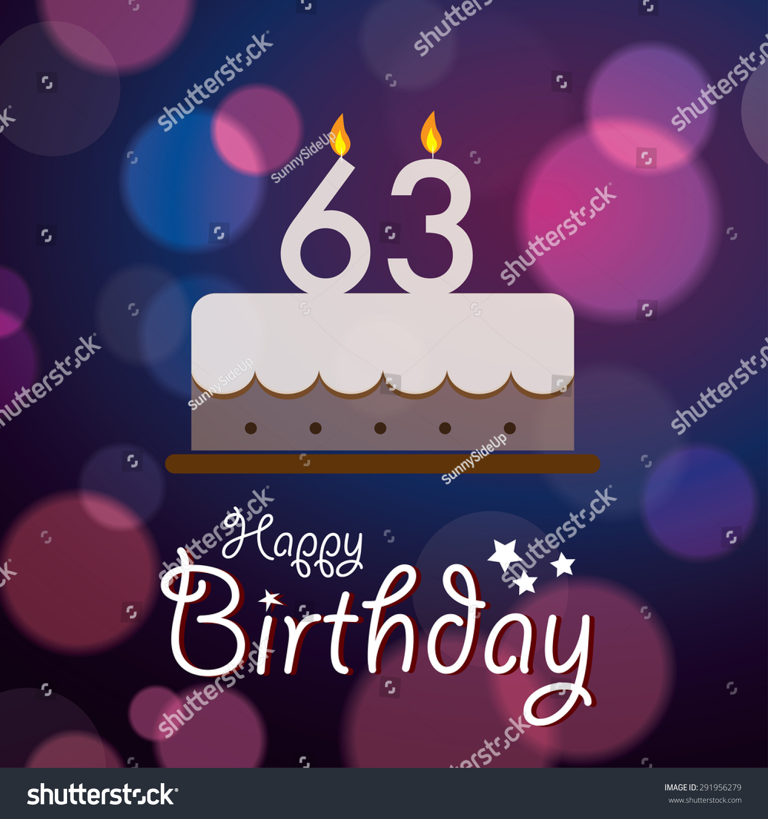 Happy 63rd Birthday Bokeh Vector Background Stock Vector Royalty Free