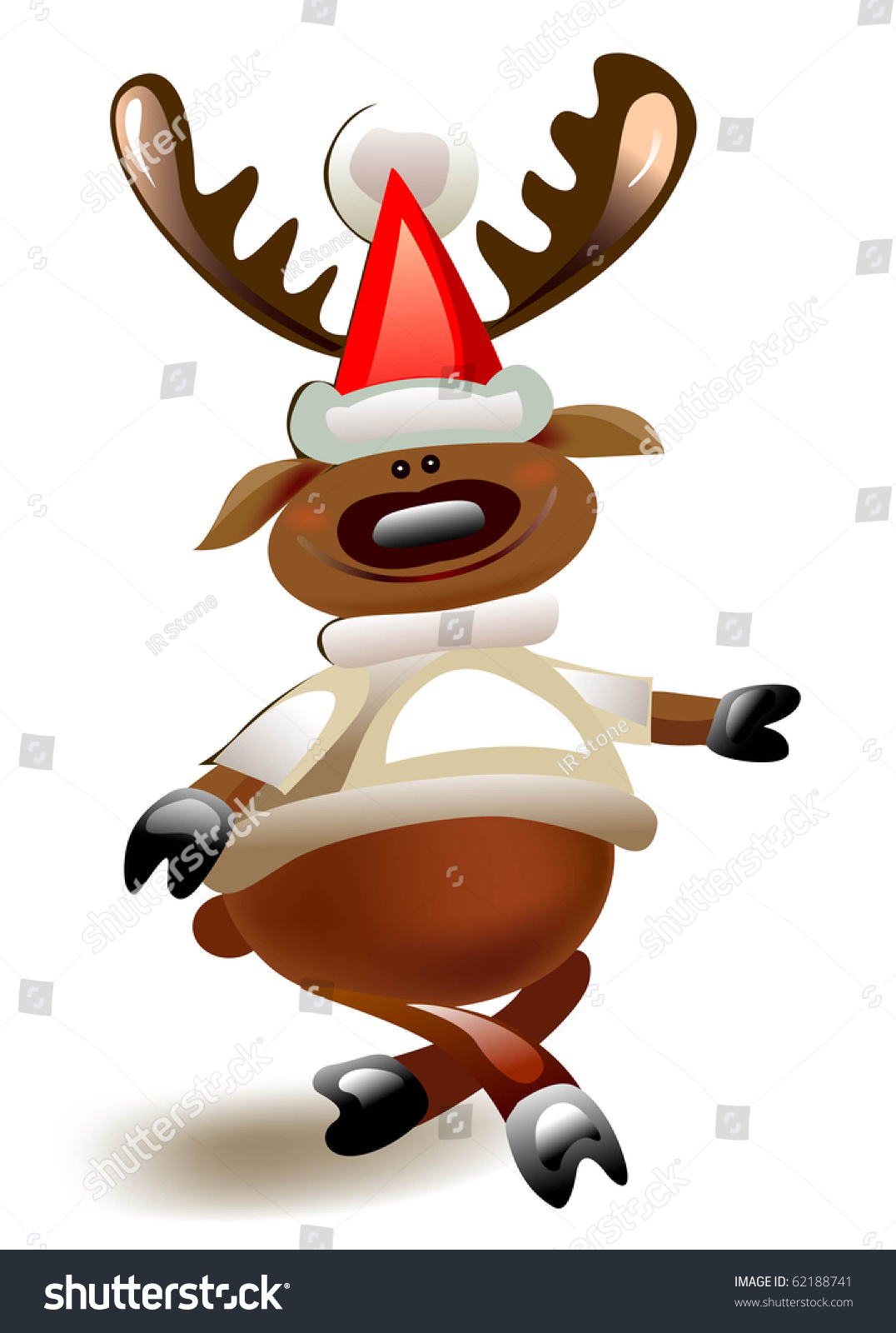 Happy Reindeer Stock Vector Illustration 62188741 : Shutterstock