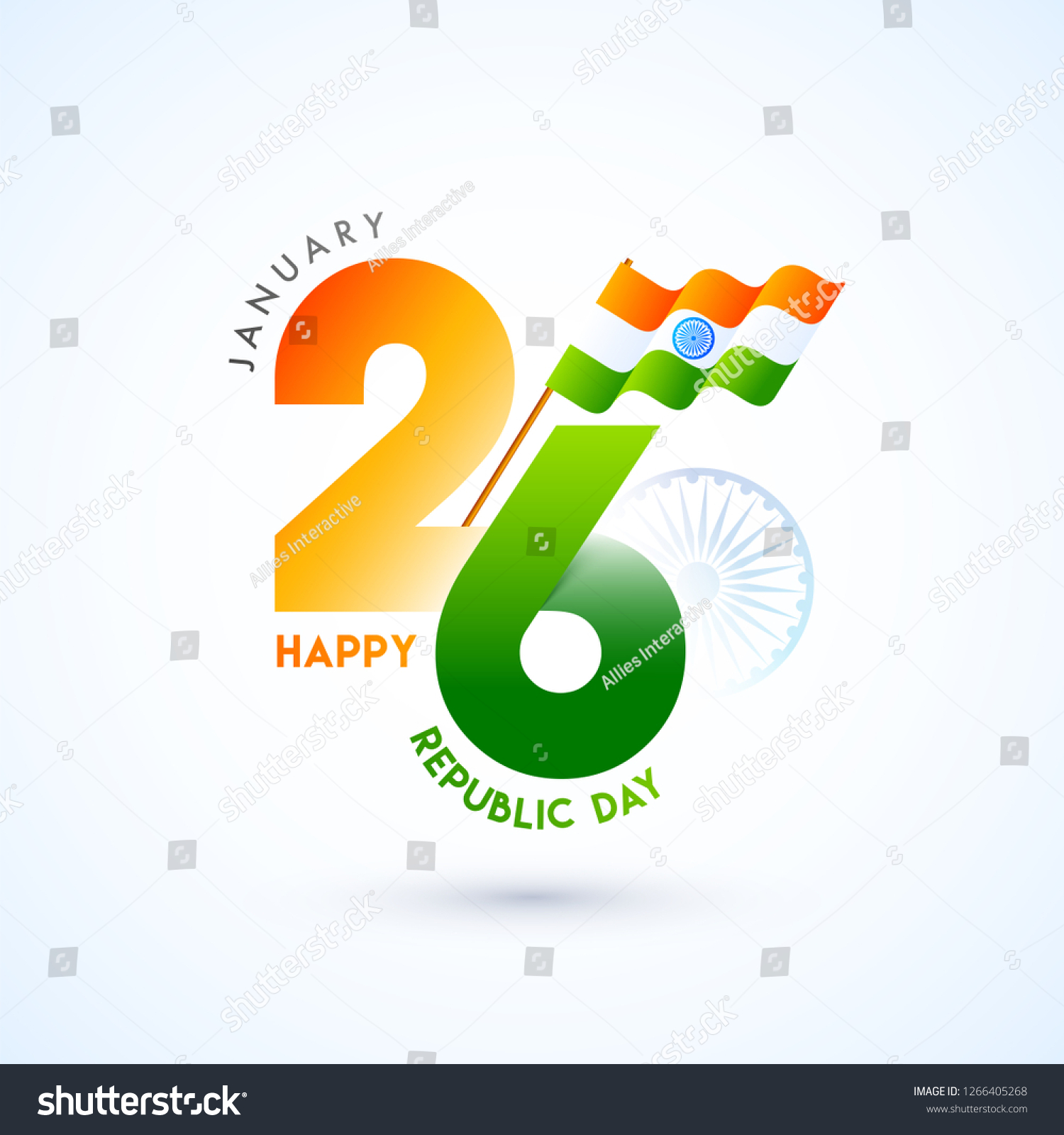 Happy Republic Day Celebration Indian Flag Stock Vector (Royalty Free ...