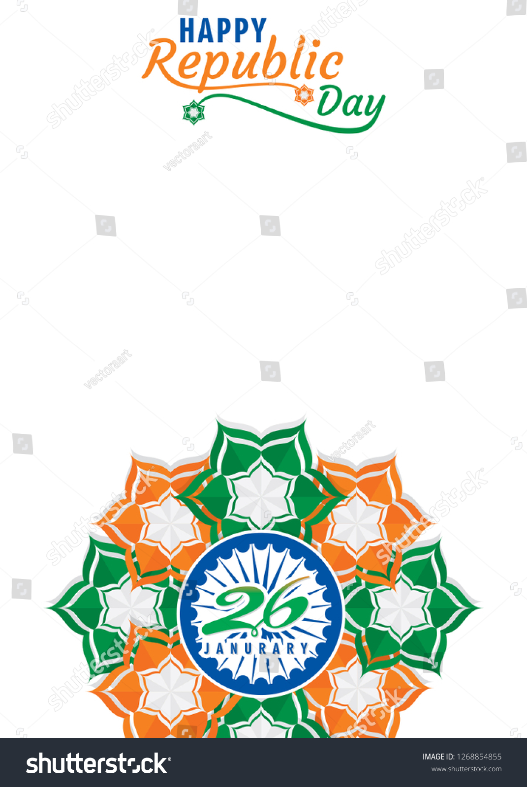 Happy Republic Day India Illustration Vector Stock Vector (Royalty Free ...