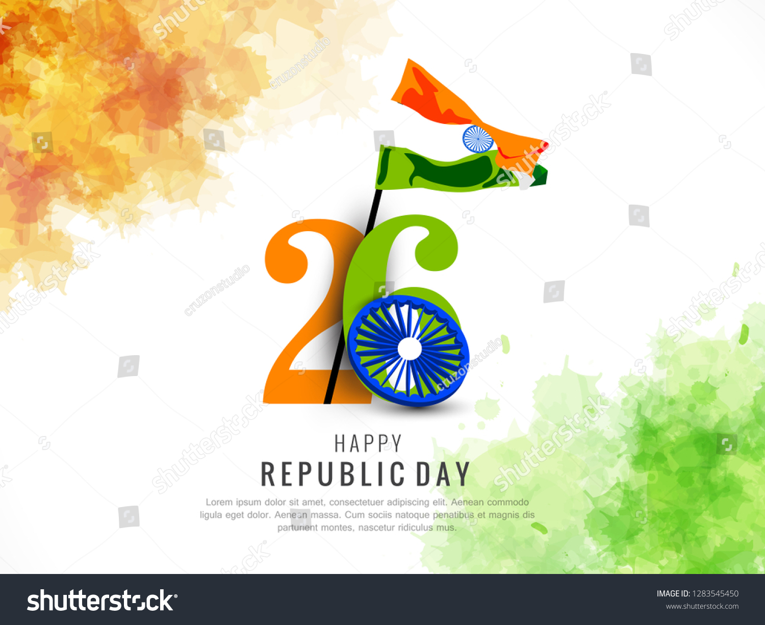 Happy Republic Day Poster Greeting Card Stock Vector (Royalty Free ...