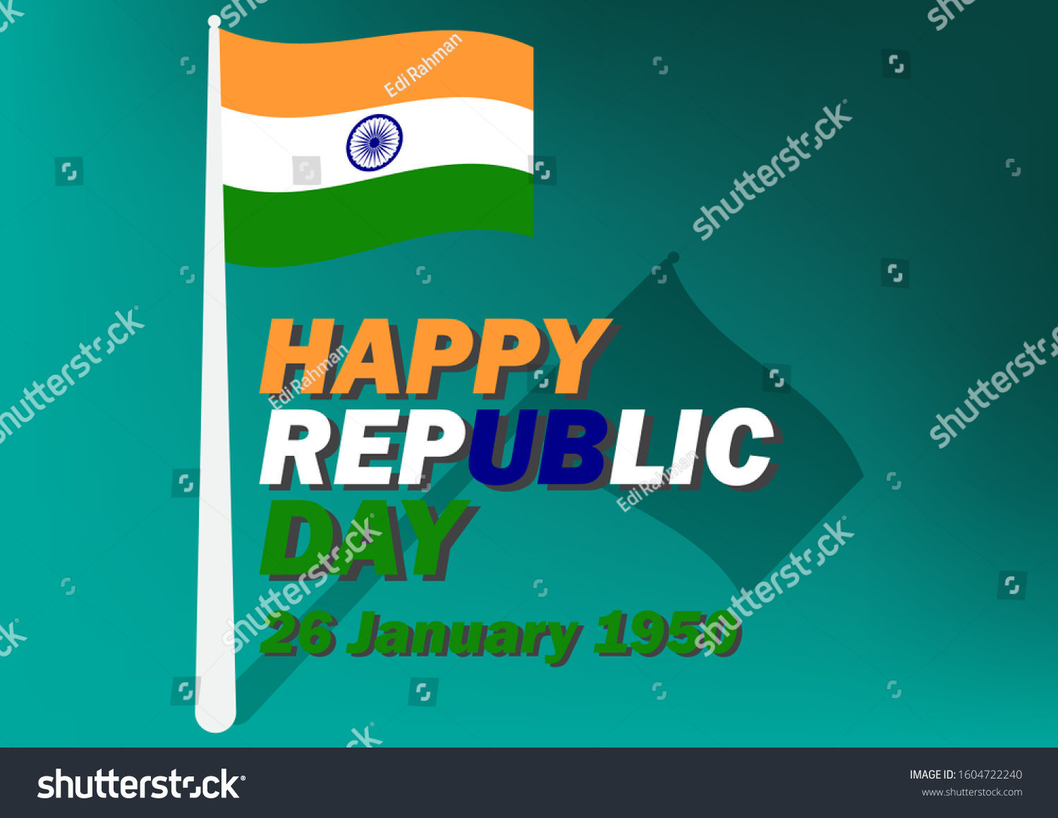 Happy Republic India Day Stock Vector (Royalty Free) 1604722240