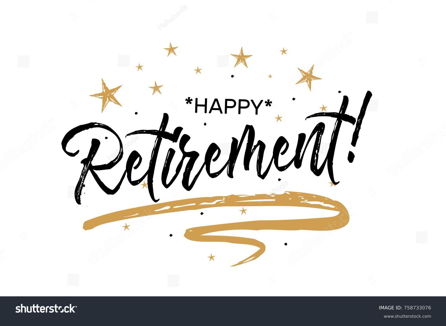 Happy Retirement Card Beautiful Greeting Banner Stock Vector Inside Retirement Card Template