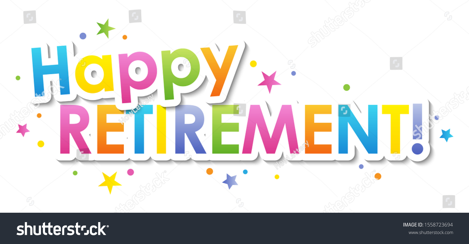 Happy Retirement Colorful Vector Typography Dots Stock Vector (Royalty ...