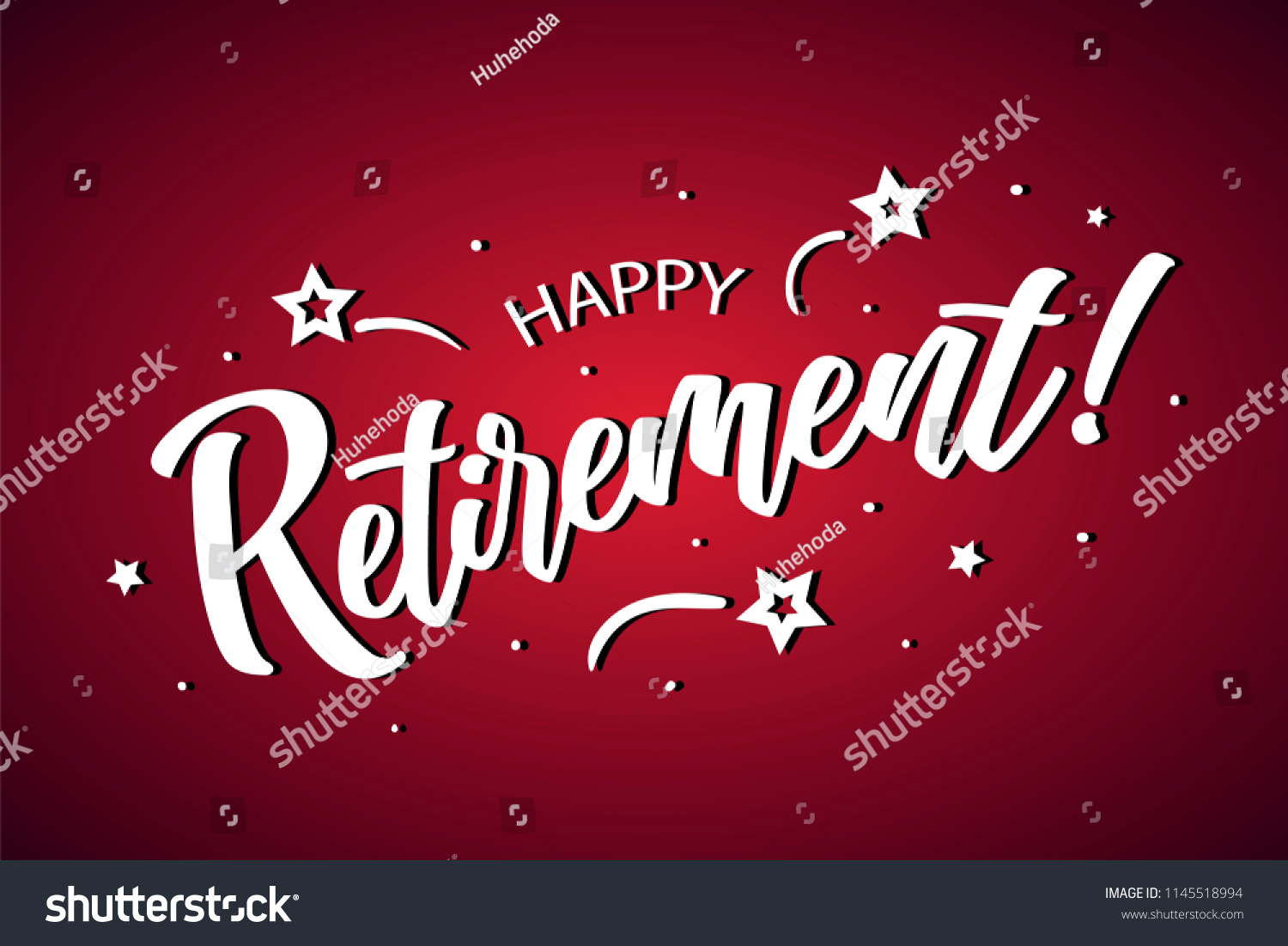 Happy Retirement Lettering Card Banner Beautiful Stock Vector Royalty