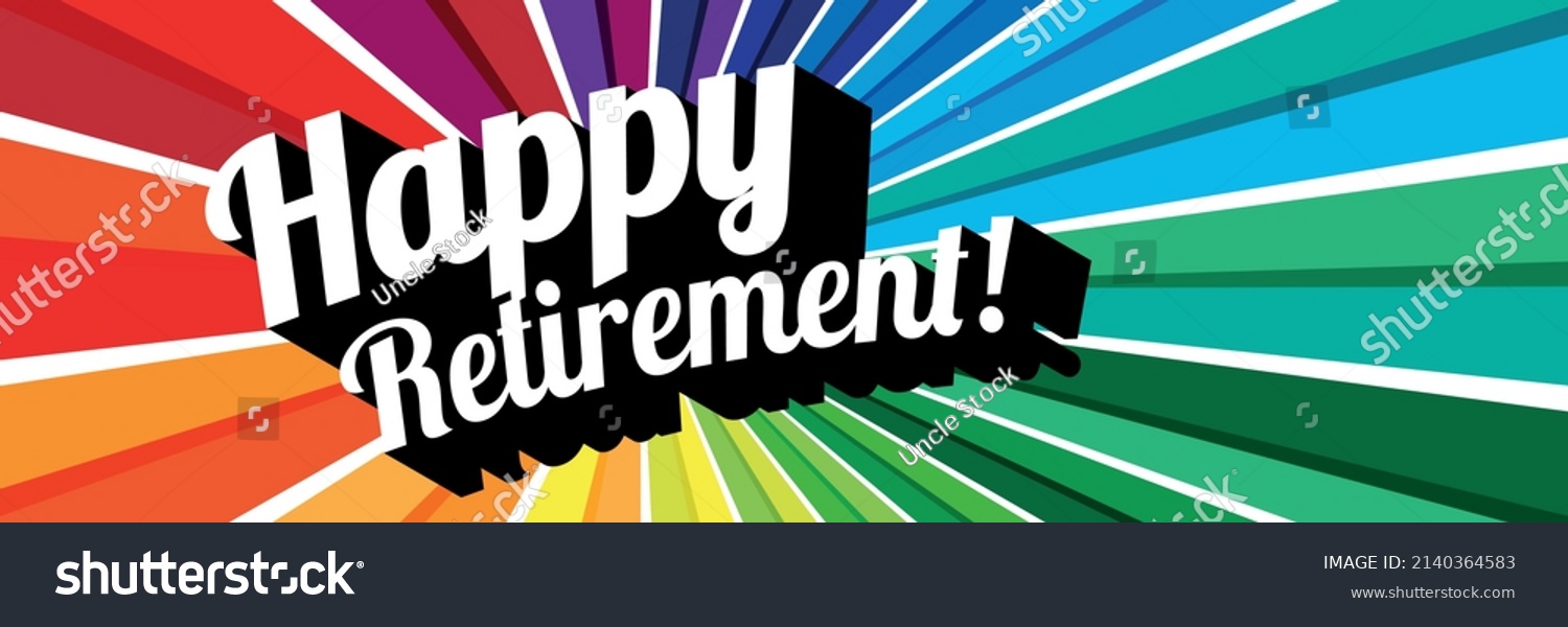 Happy Retirement On Colorful Background Stock Vector (Royalty Free ...