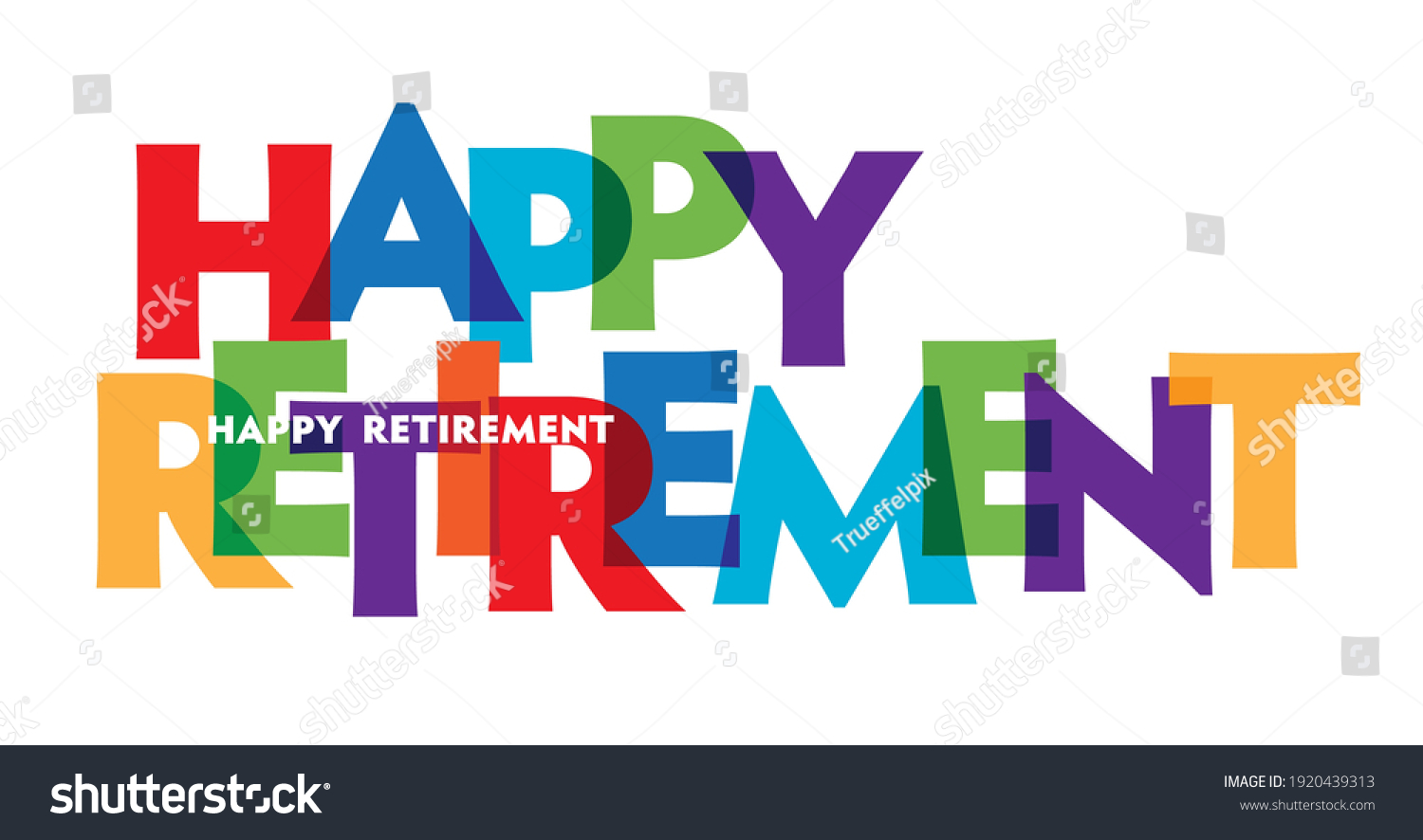 Happy Retirement Vector Illustration Letters Banner Stock Vector