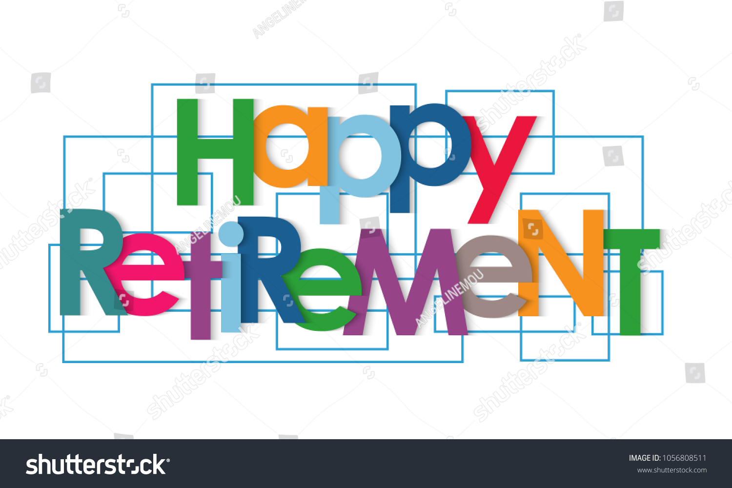 Happy Retirement Vector Letters Stok Vektör Telifsiz 1056808511