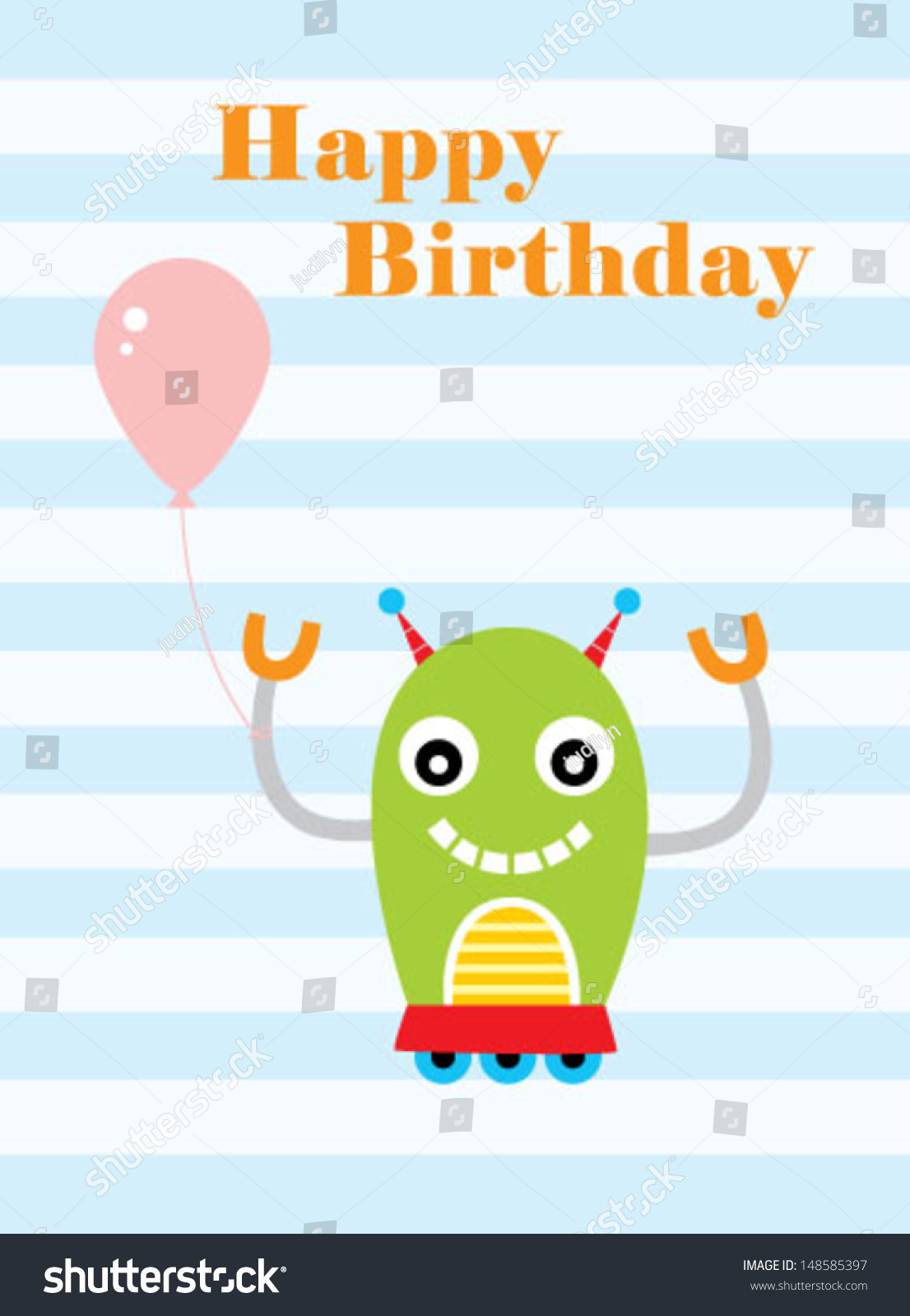 Happy Robot Birthday Stock Vector Illustration 148585397 : Shutterstock