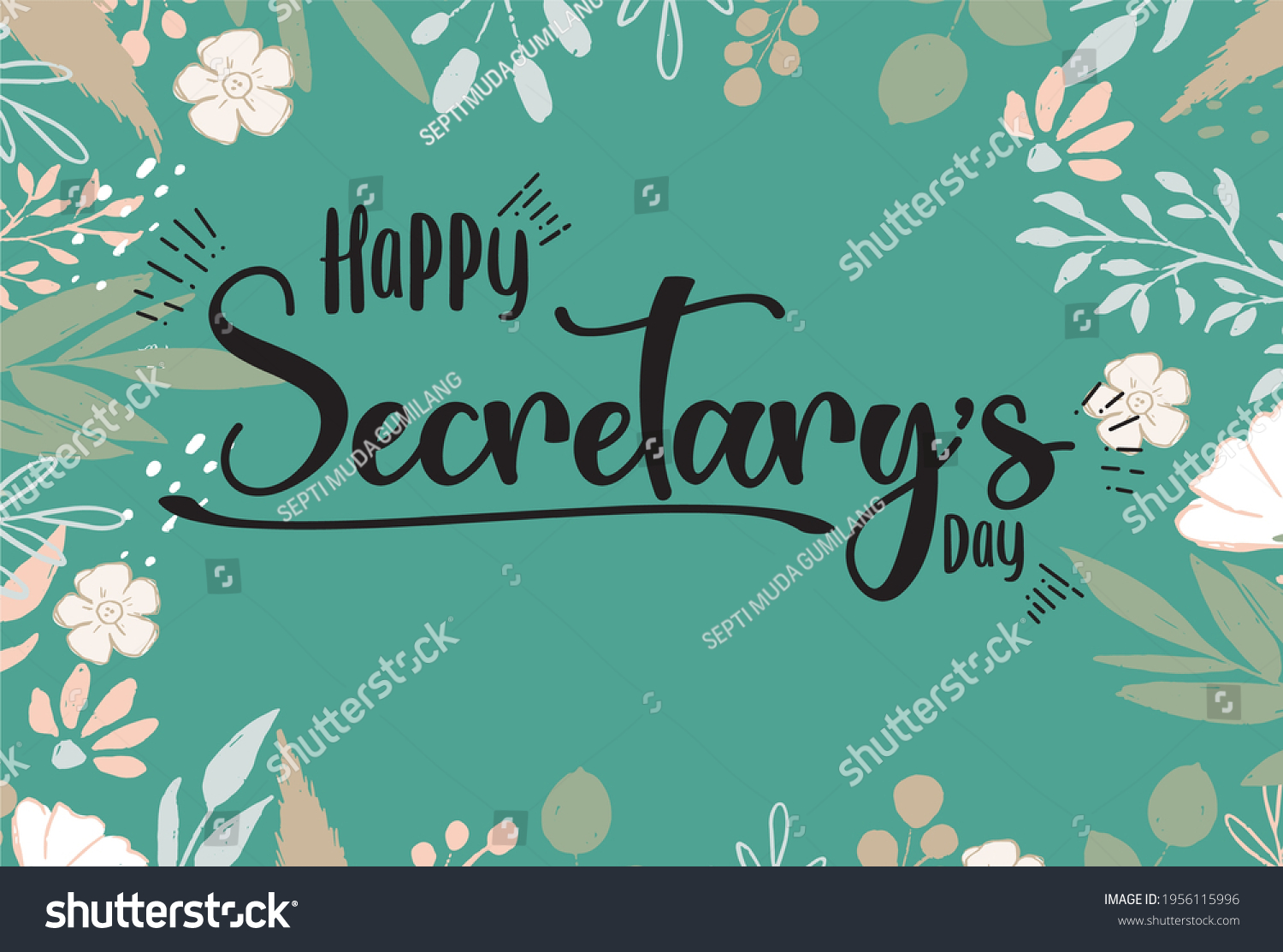 Happy Secretarys Professionals Day Secretaries Day Stock Vector