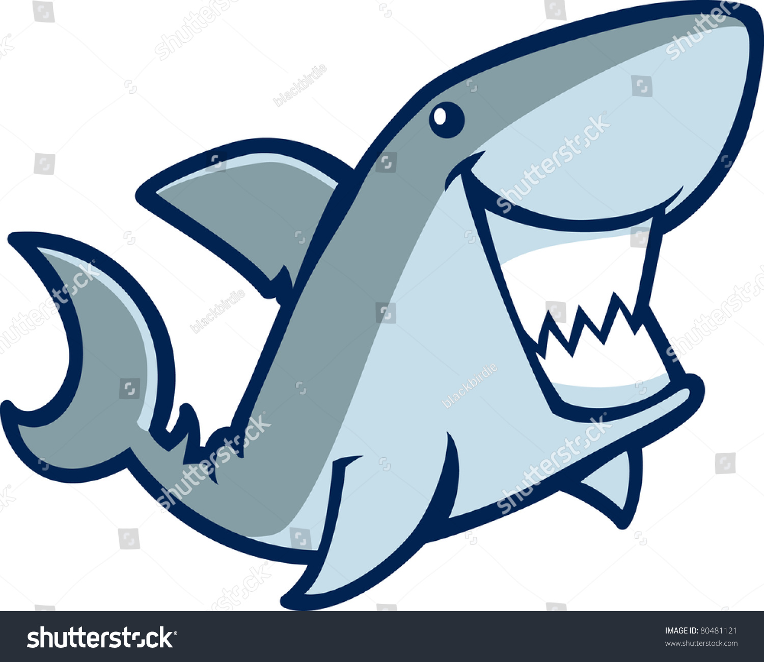Happy Shark Stock Vector Illustration 80481121 : Shutterstock