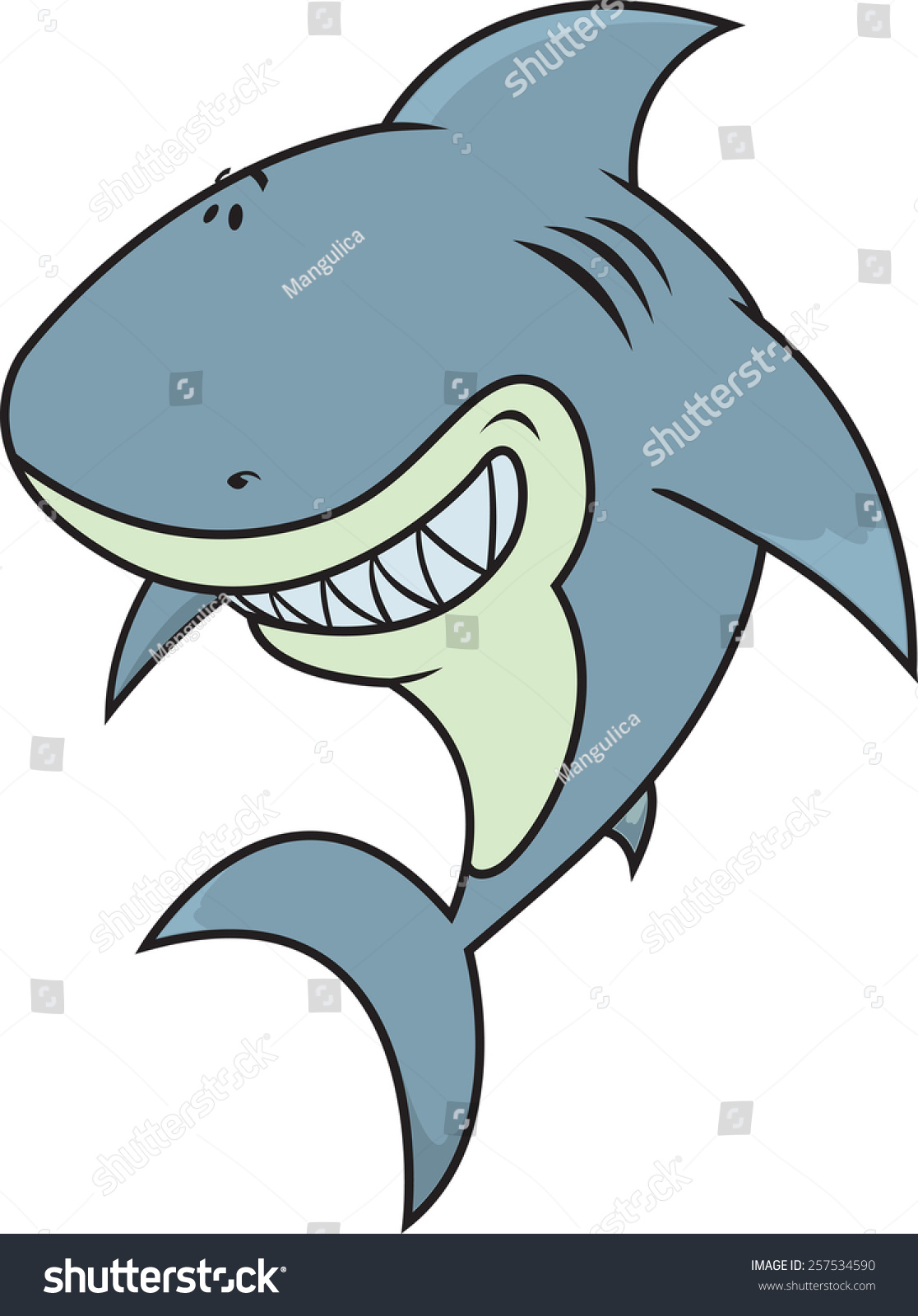 Happysilly Looking Great White Shark Illustration Stock Vector (Royalty ...