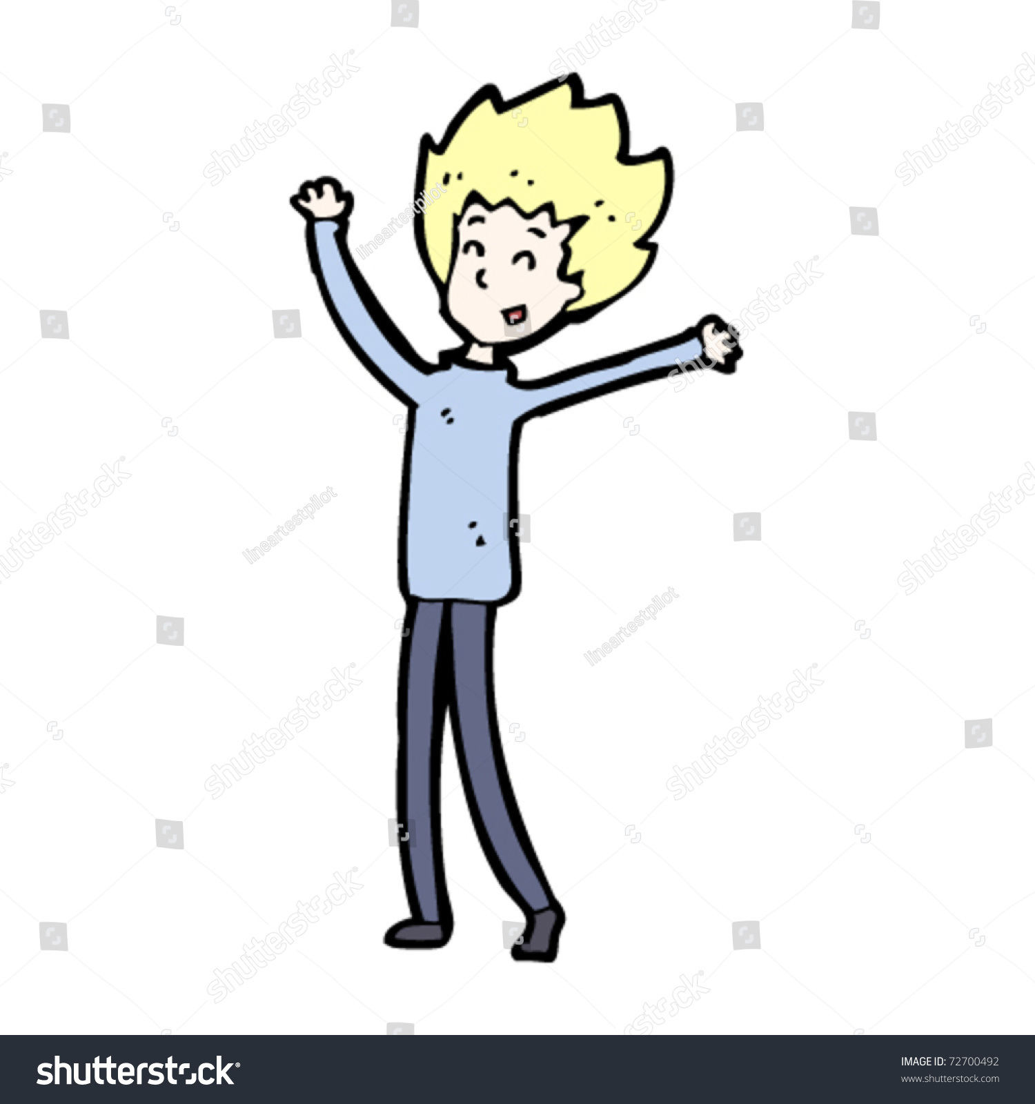 Happy Skinny Man Cartoon Stock Vector Royalty Free 72700492