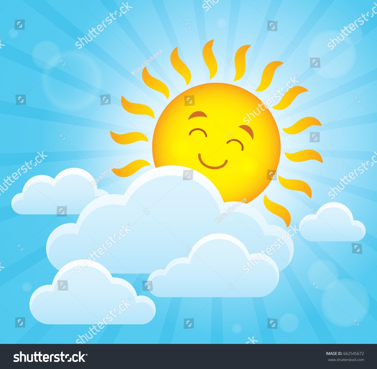 Happy Sleeping Sun Theme Image 2 Stock Vector (Royalty Free) 662545672 ...