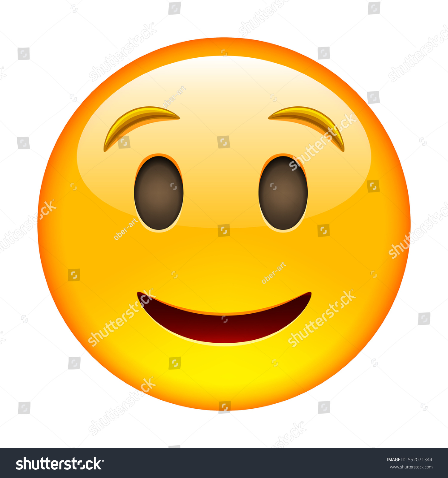 Happy Smile Emoticon Smile Icon Yellow Stock Vector (Royalty Free ...