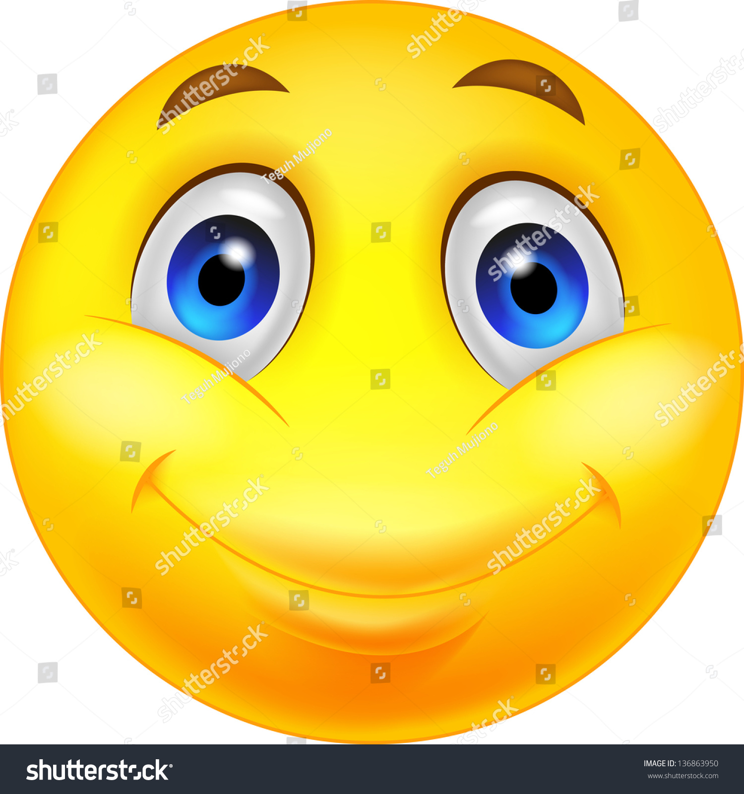 Happy Smiley Emoticon Face Stock Vector 136863950 - Shutterstock