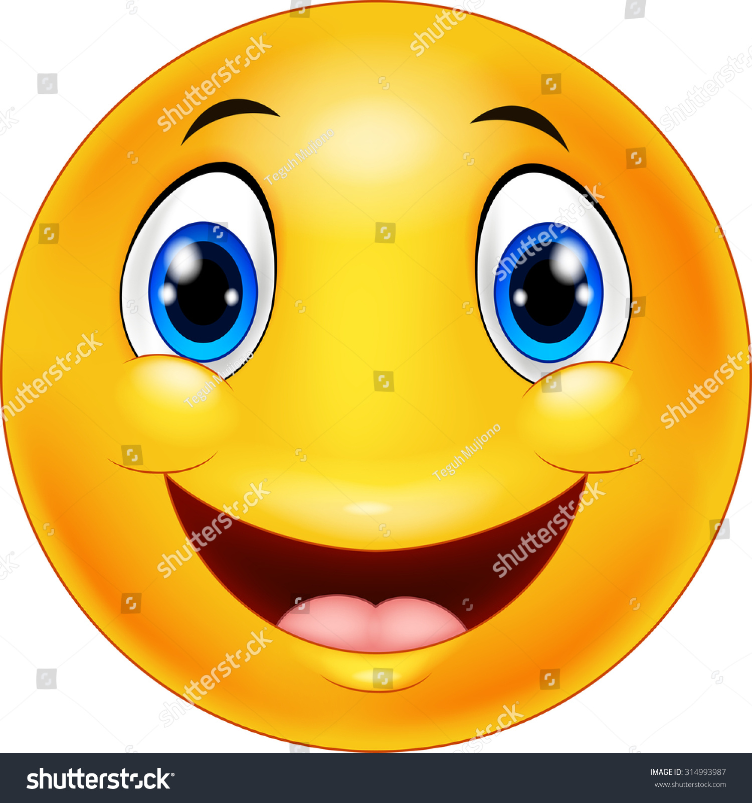 Happy Smiley Emoticon Face On White Stock Vector 314993987 - Shutterstock