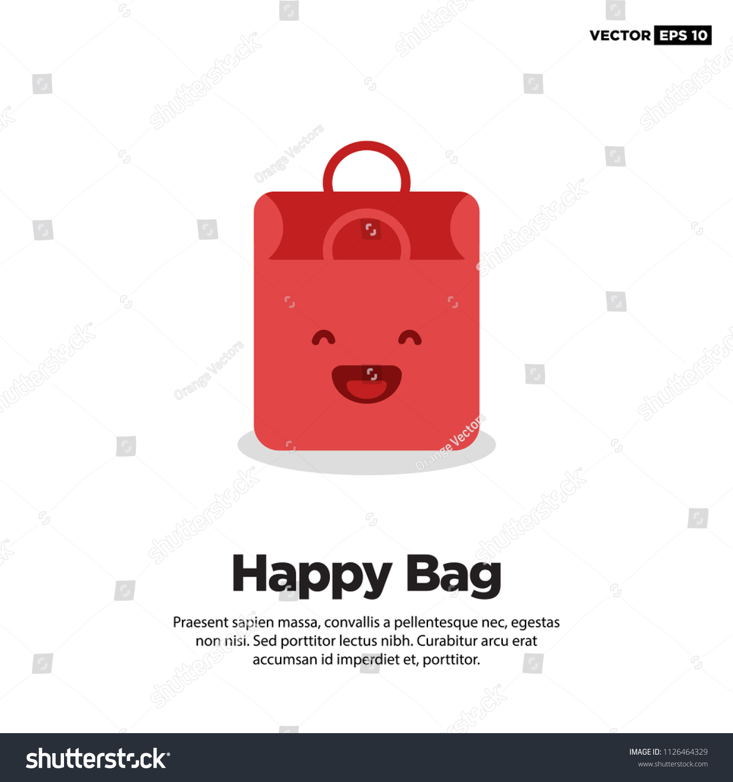 SVG of Happy Smiling Face Paper Shopping Bag Vector Illustration  svg