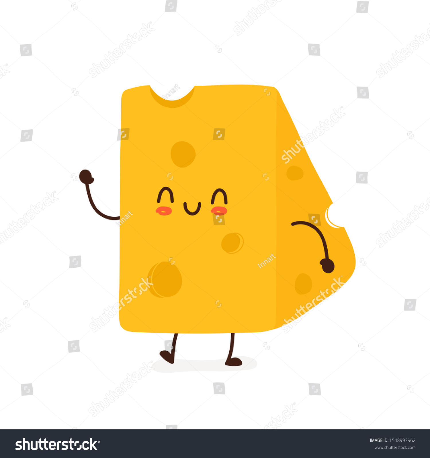SVG of Happy smiling funny cute cheese. Vector flat cartoon character illustration icon design. Isolated on white background.  svg