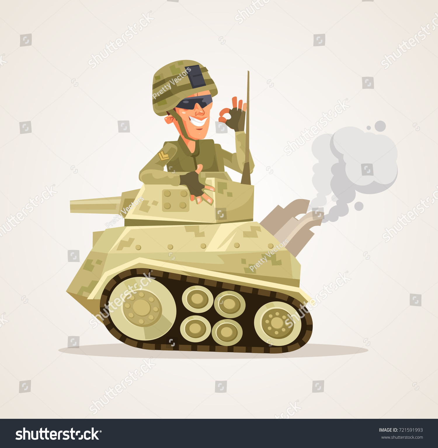 Happy Smiling Tank Man Character Vector Stock Vector (Royalty Free ...