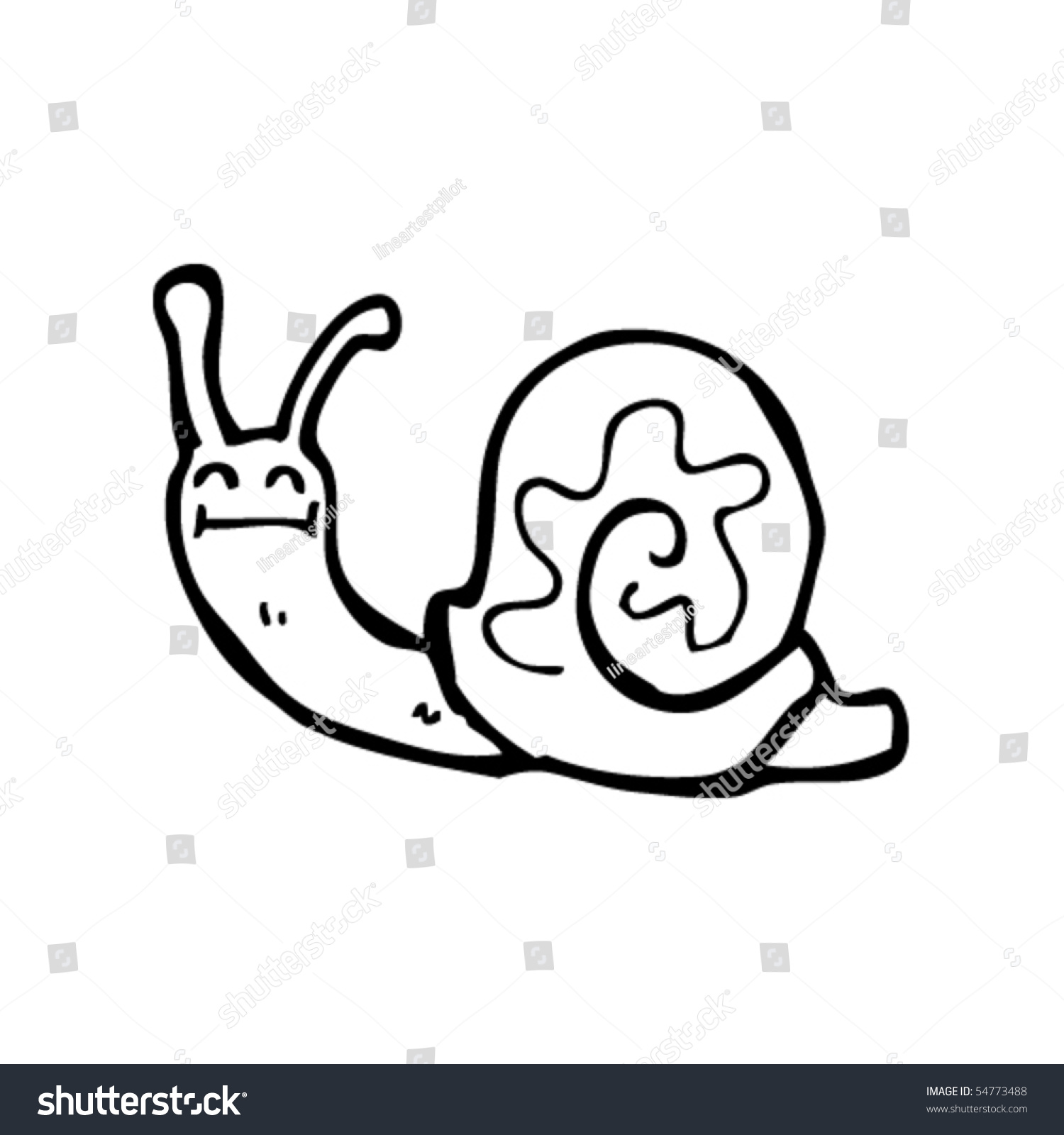 Happy Snail Cartoon Stock Vector 54773488 - Shutterstock