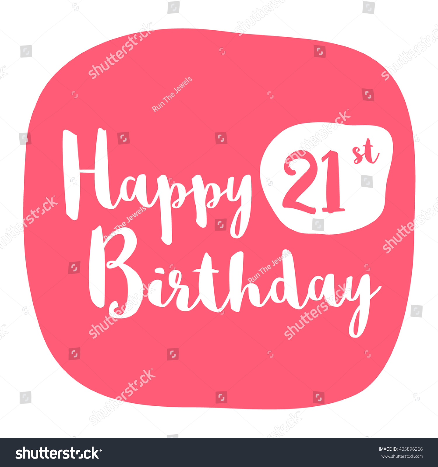 SVG of Happy 21st Birthday Card (Brush Lettering Vector Design) svg