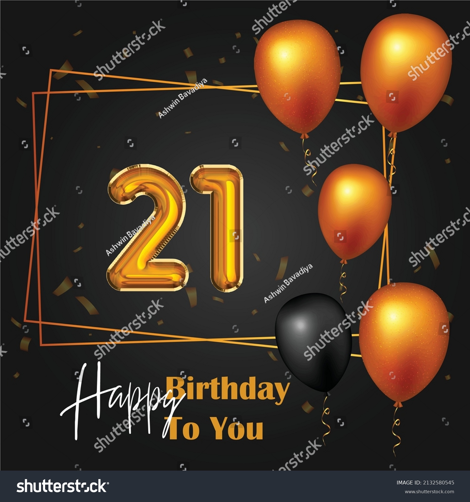 SVG of Happy 21st birthday, greeting card, vector illustration design.
 svg