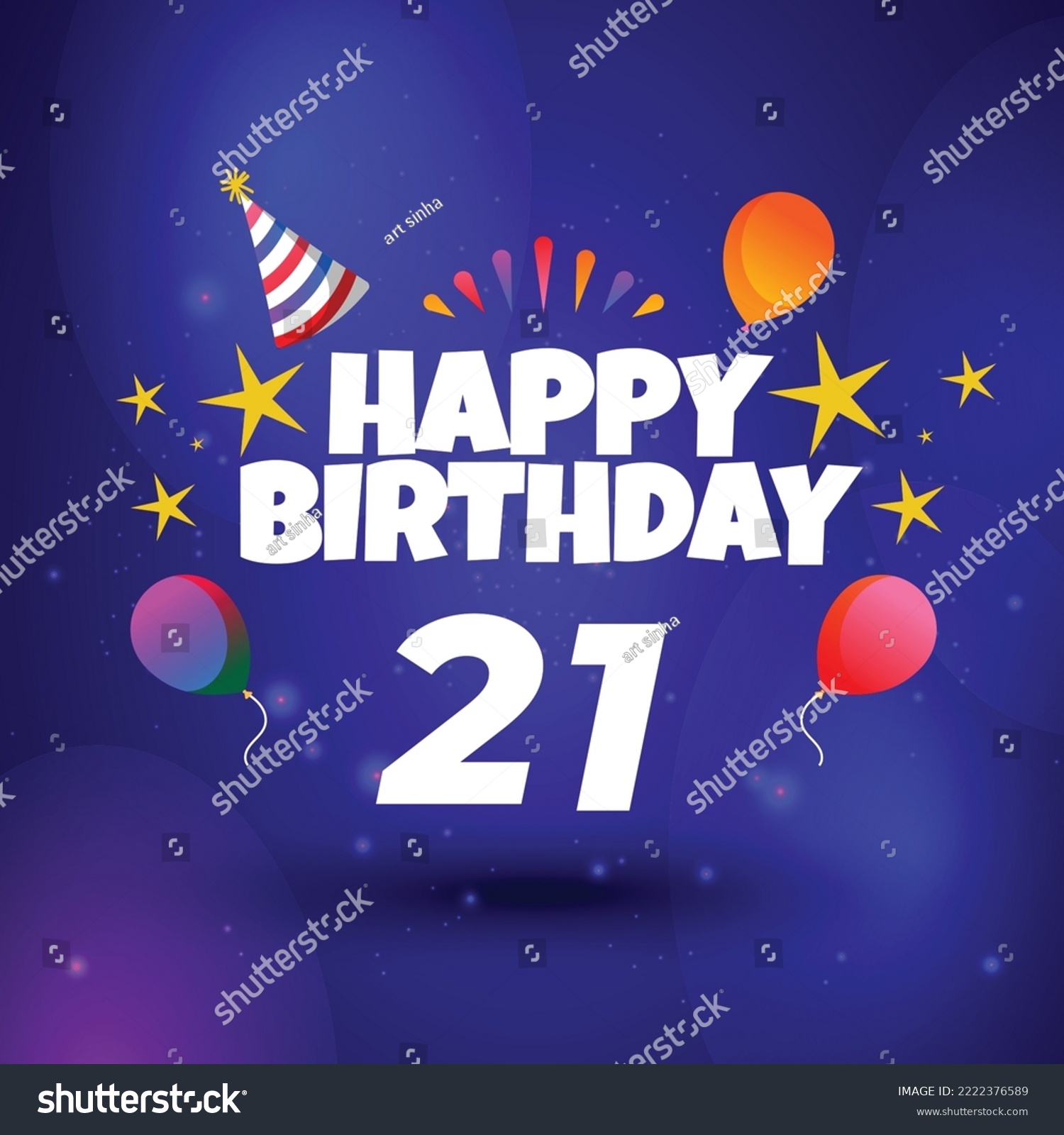SVG of Happy 21st birthday hand drawn vector lettering design on background of pattern with stripes. Perfect for greeting card. svg