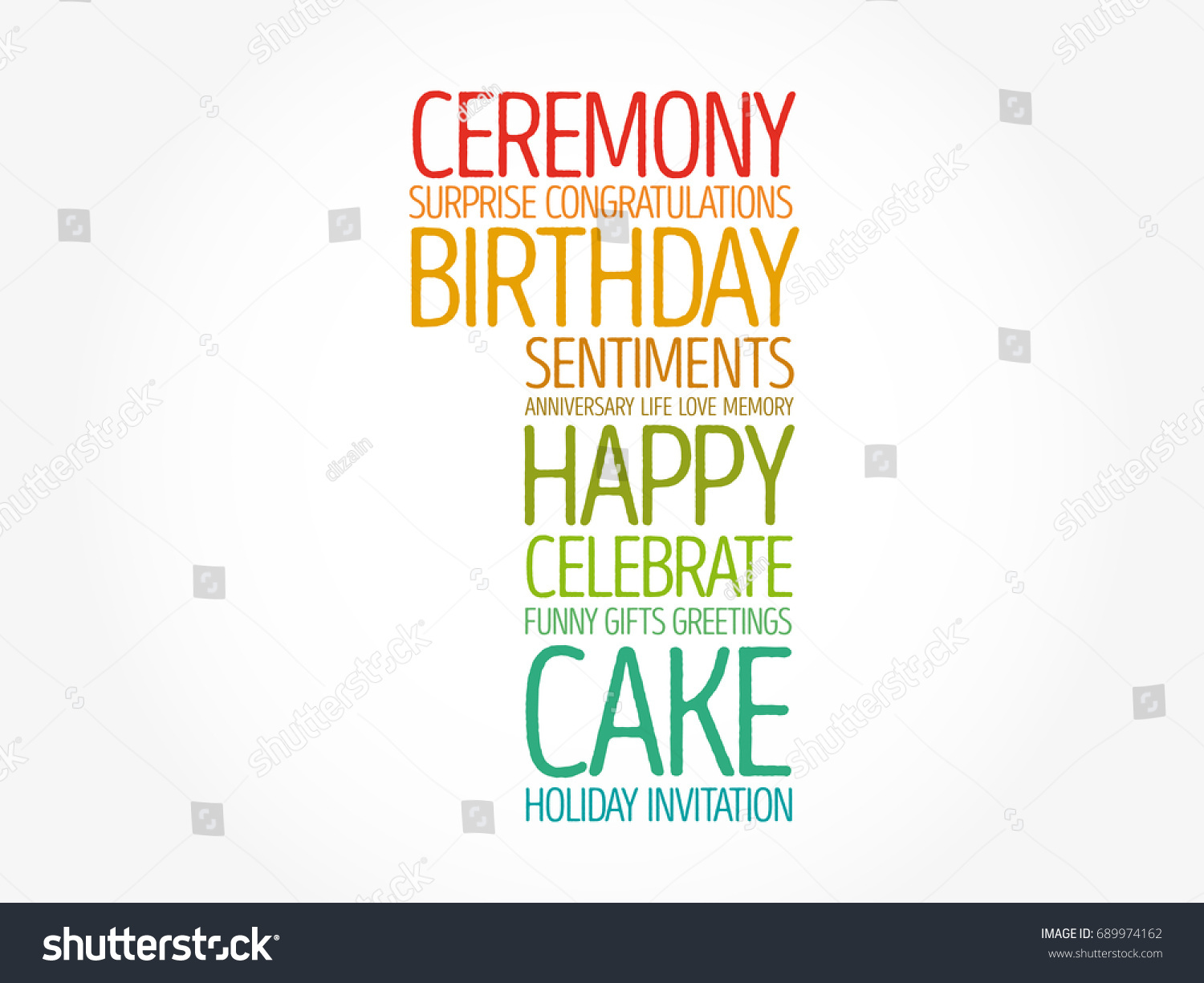 Happy 1st Birthday Word Cloud Collage Stock Vector Royalty Free