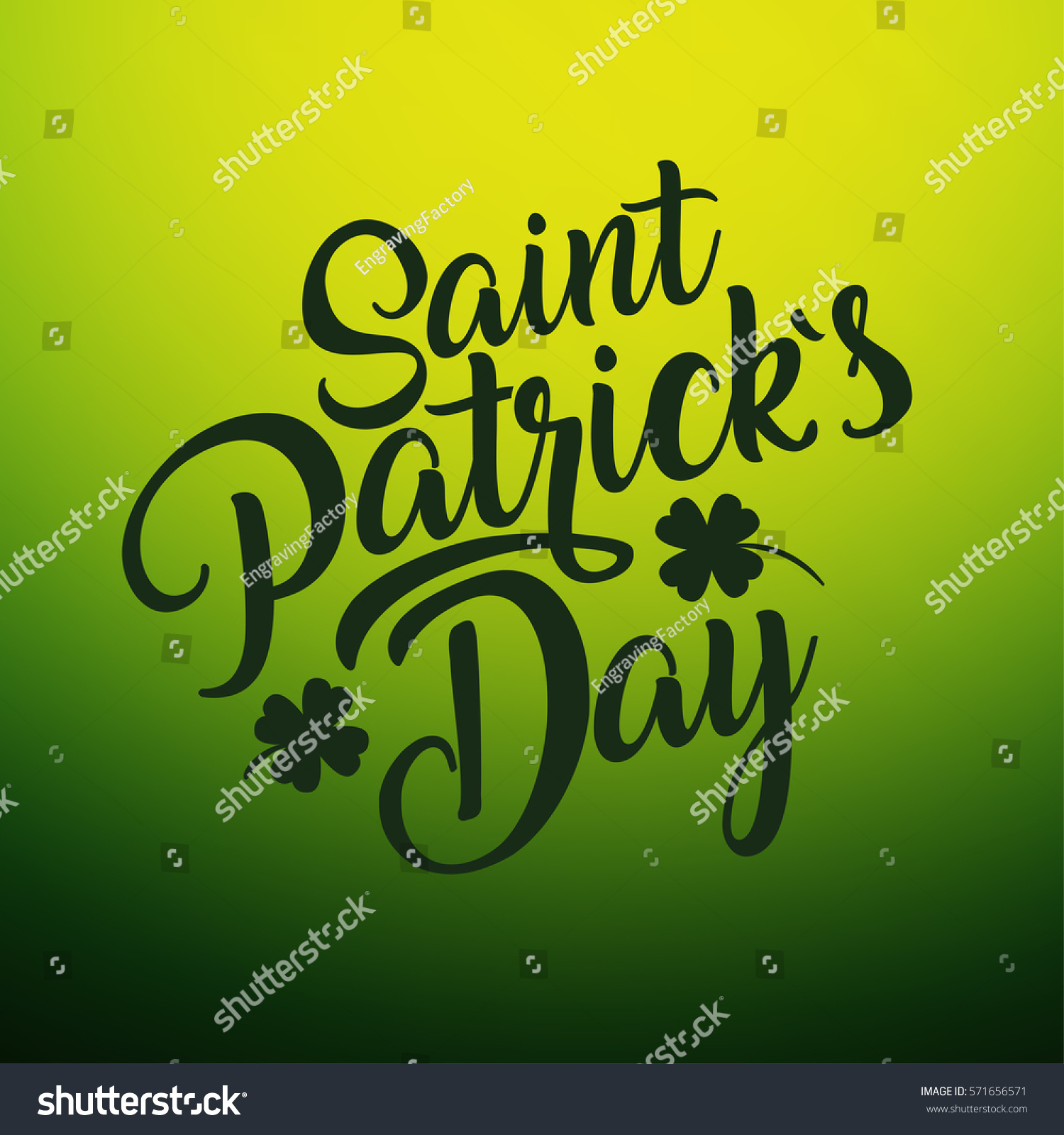 Happy St Patrick Day Hand Lettering Stock Vector Royalty Free