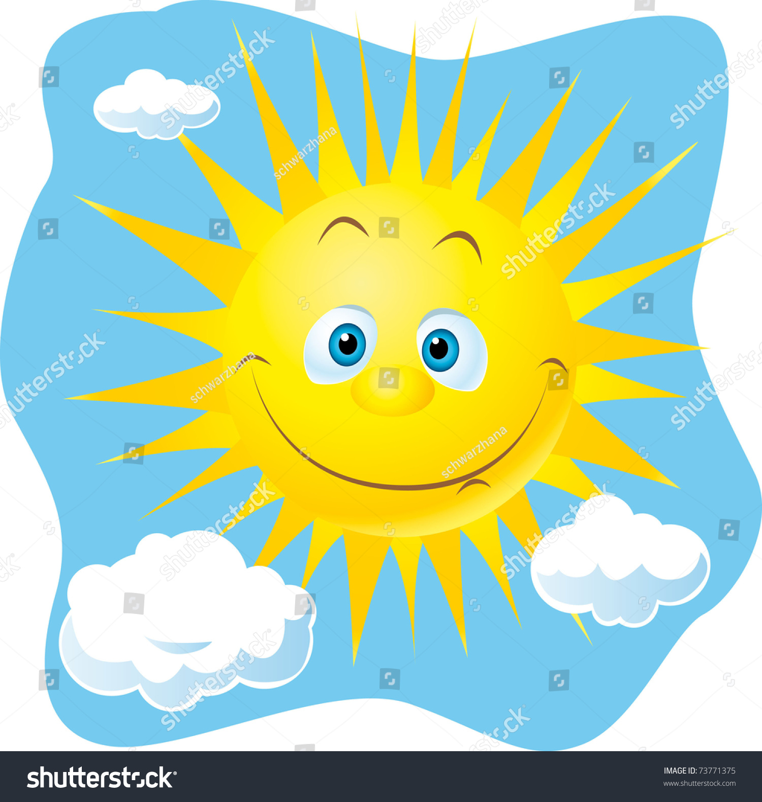 Happy Sun Stock Vector Illustration 73771375 : Shutterstock