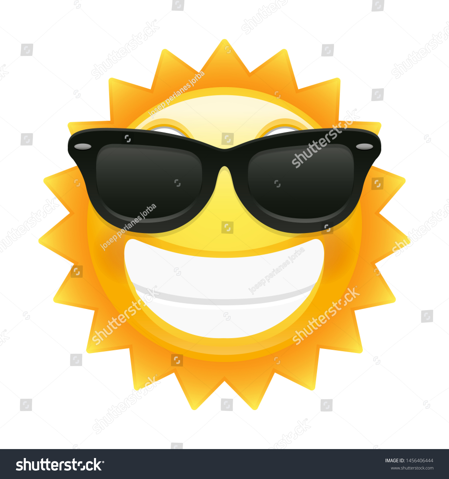 Happy Sun Emoji Sunglasses Summer Vacations Stock Vector Royalty Free