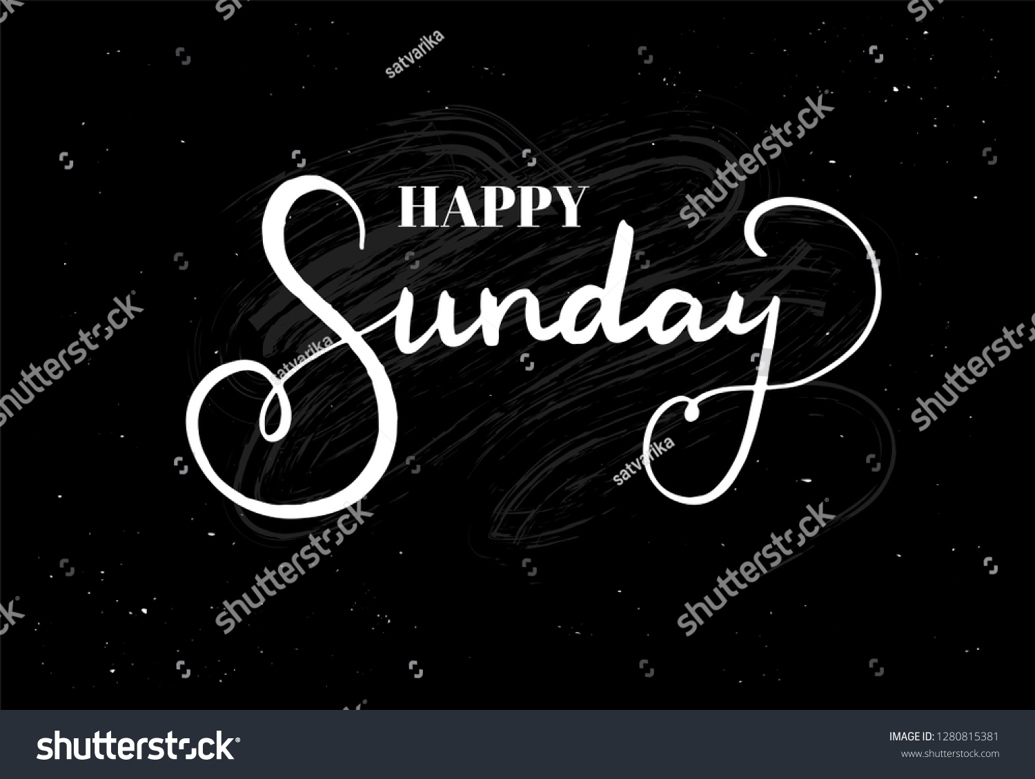 Happy Sunday Hand Painted Brush Lettering Stock Vector (Royalty Free ...